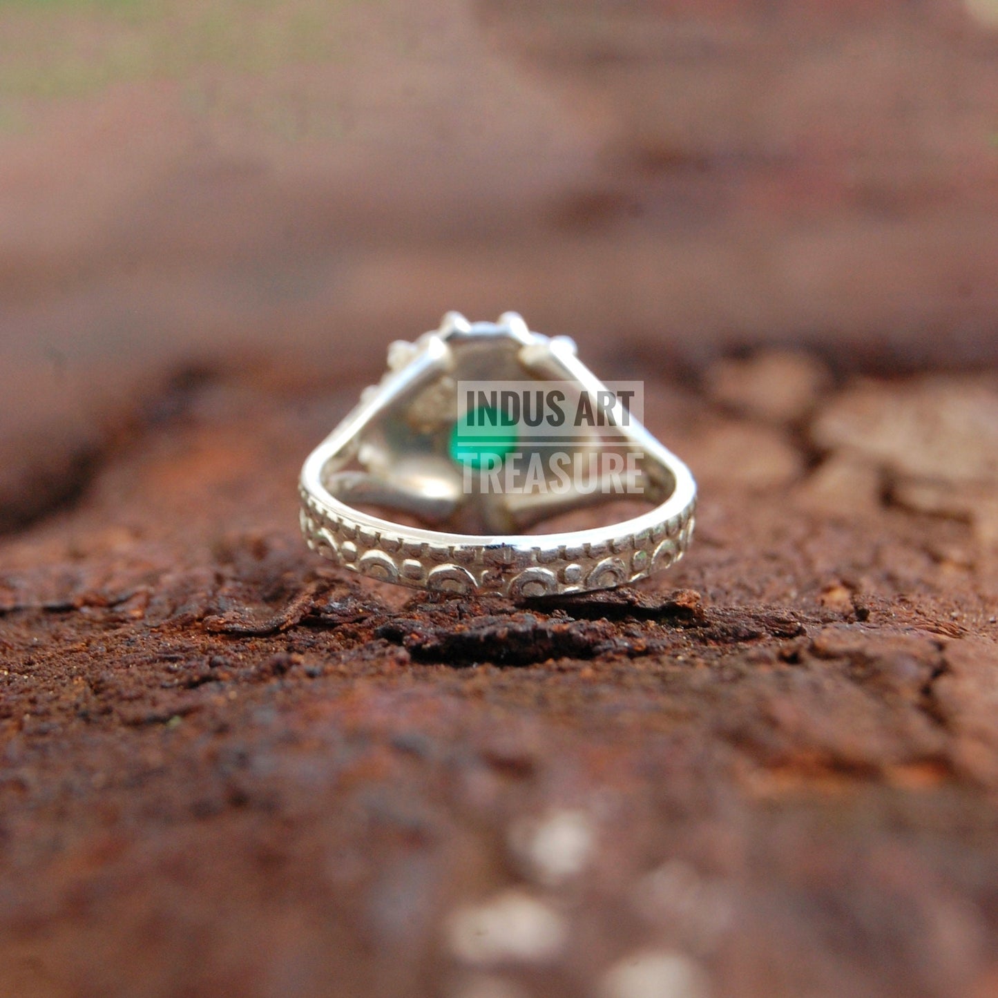 Green Onyx Silver Ring