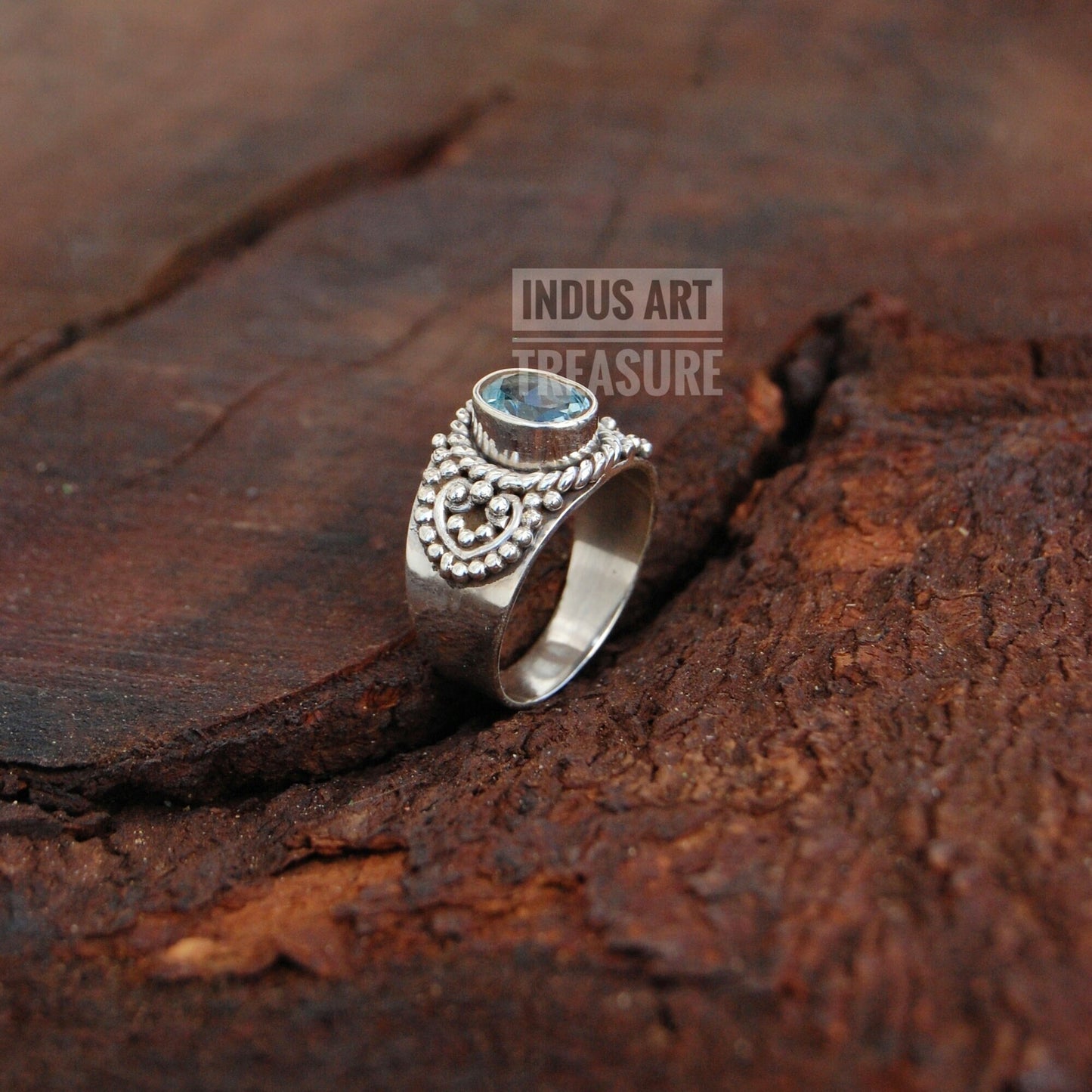 Vintage Style Blue Topaz Ring