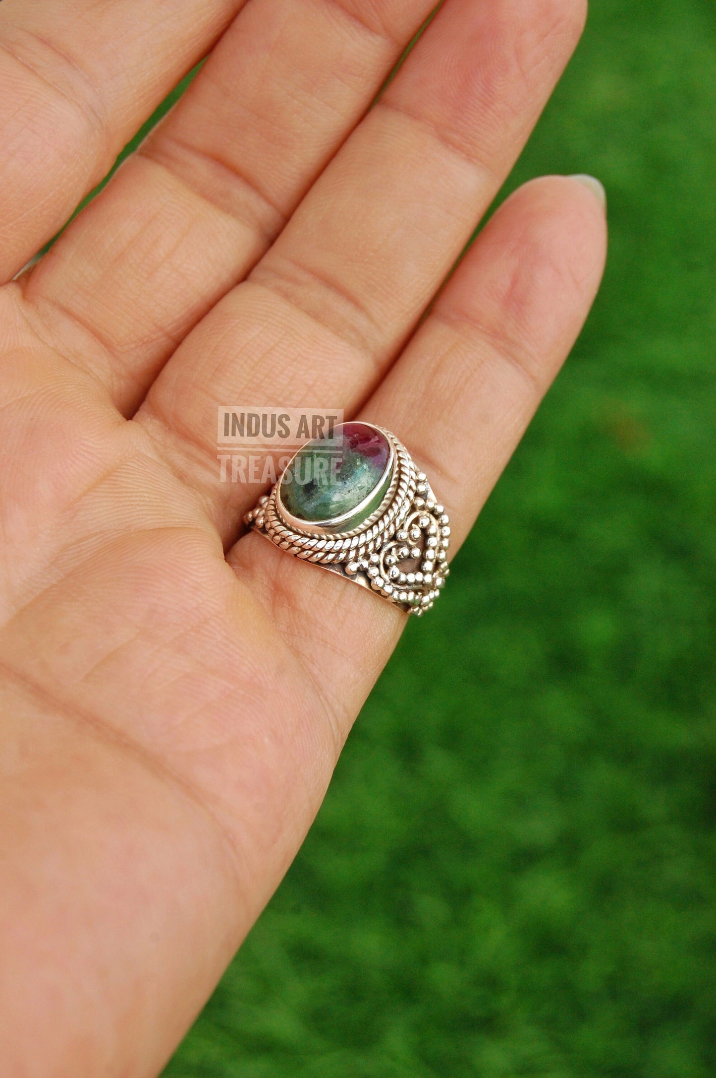 Ruby Zoisite Boho Ring