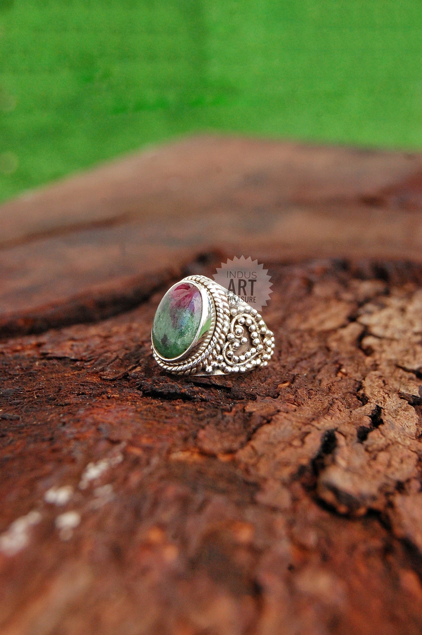 Ruby Zoisite Boho Ring