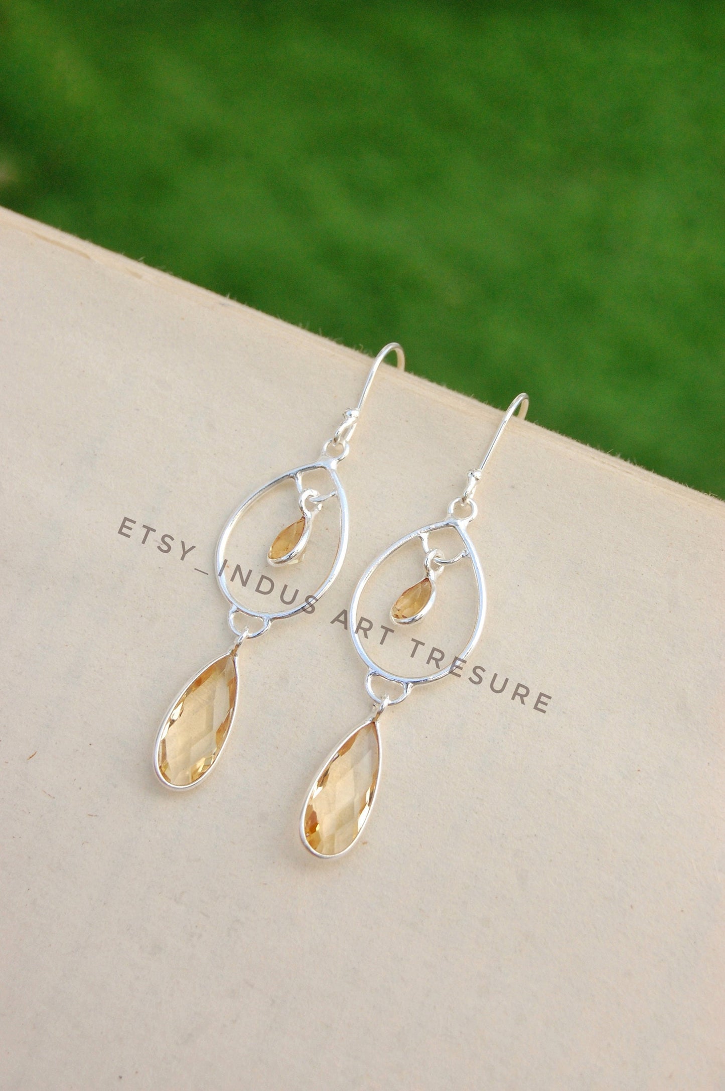 Yellow Citrine Drop Earrings