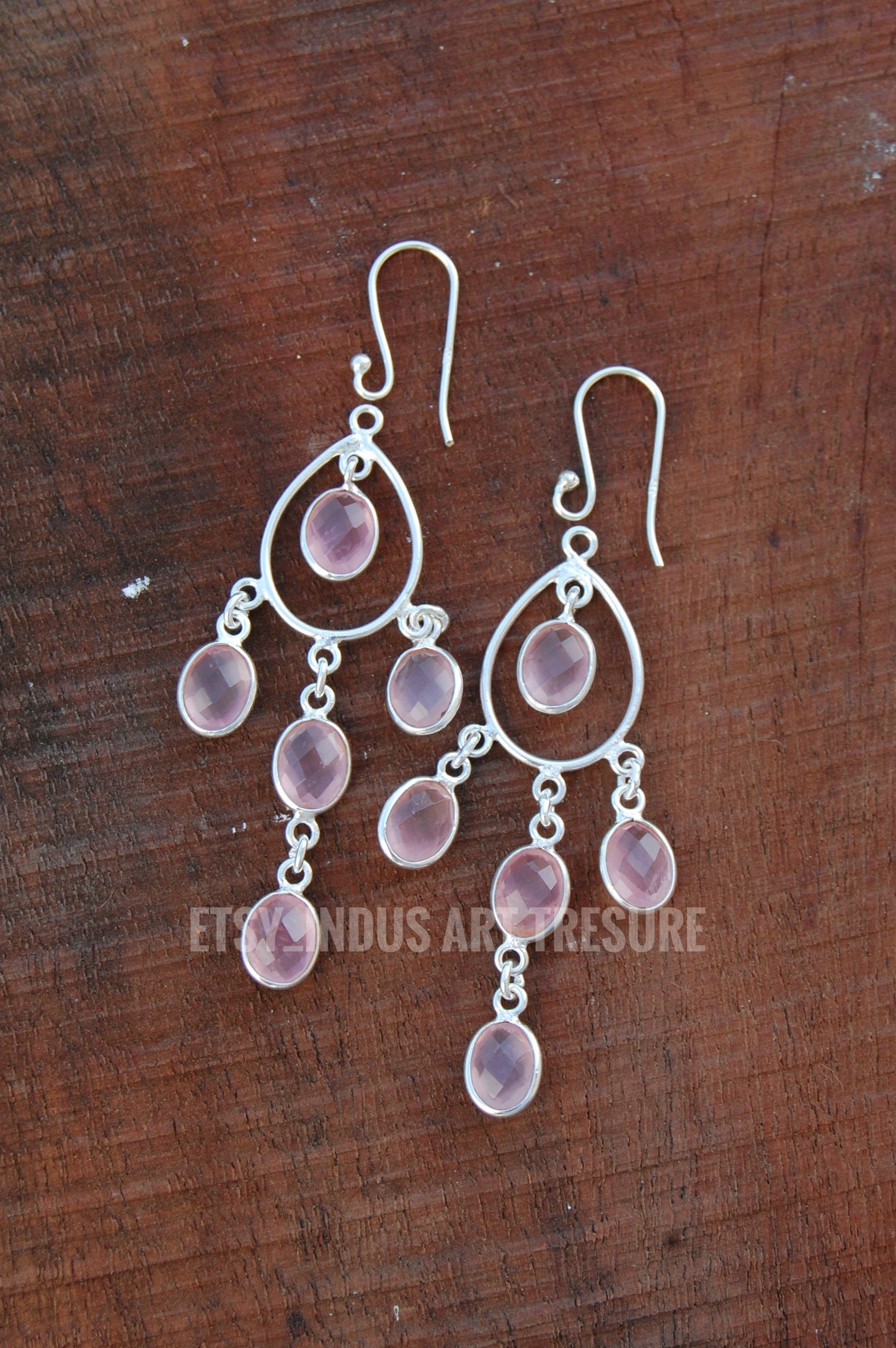 Rose Quartz Dangle Earrings