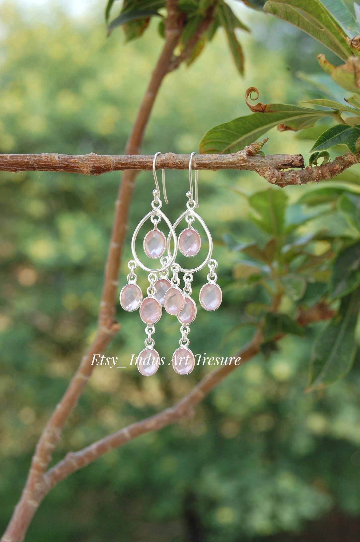 Rose Quartz Dangle Earrings