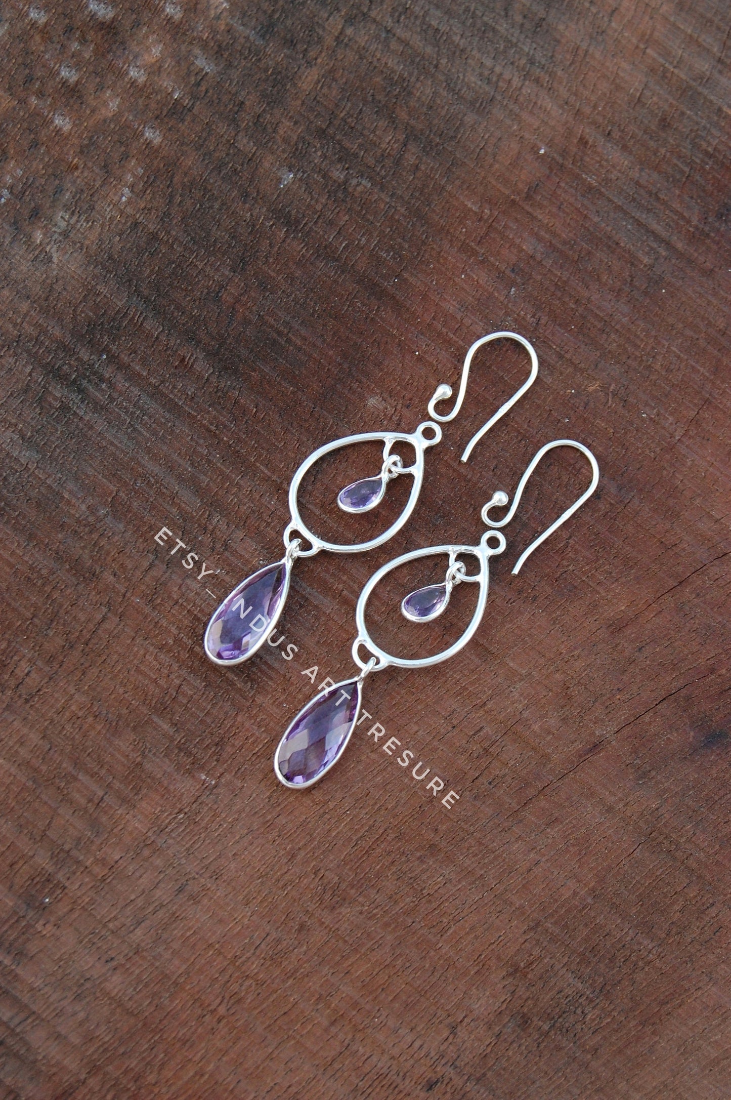 Amethyst Long Dangle Earrings