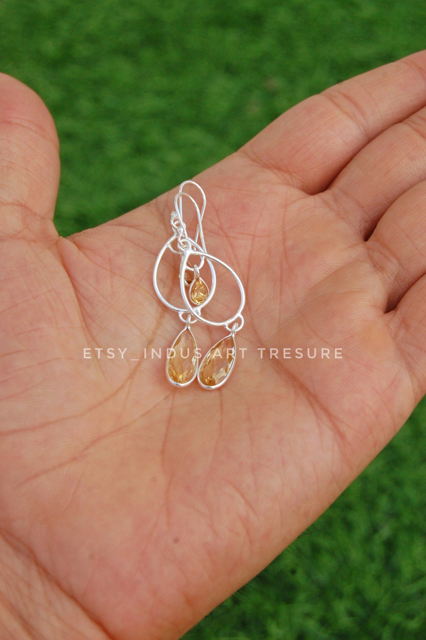 Yellow Citrine Drop Earrings
