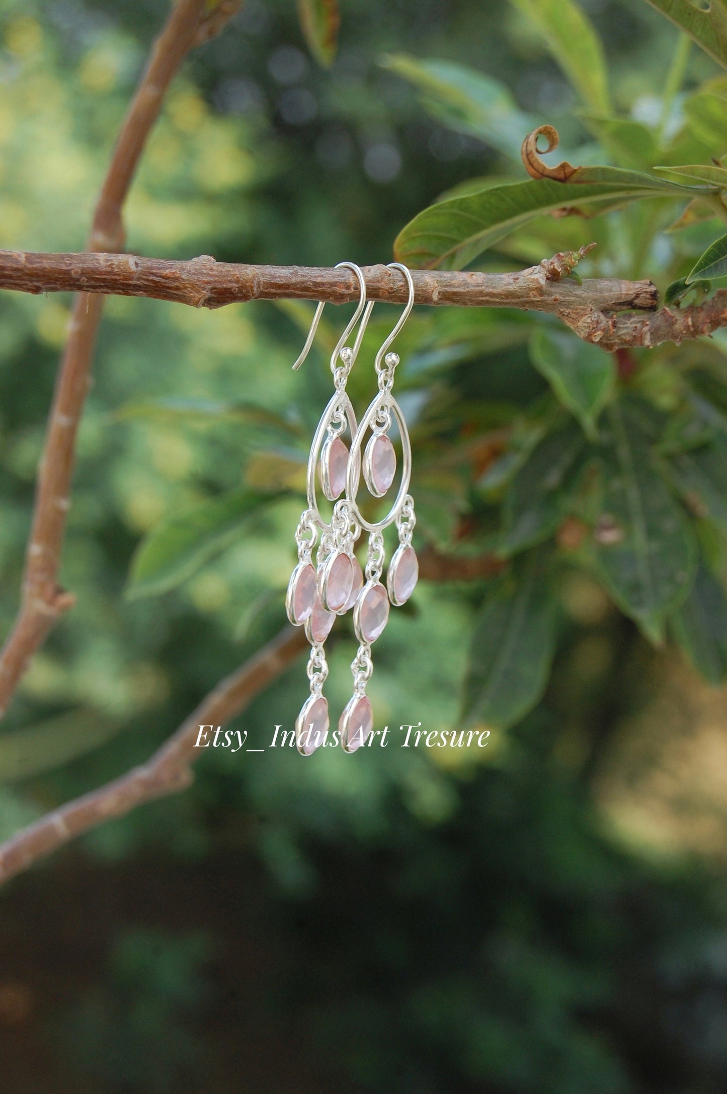 Rose Quartz Dangle Earrings