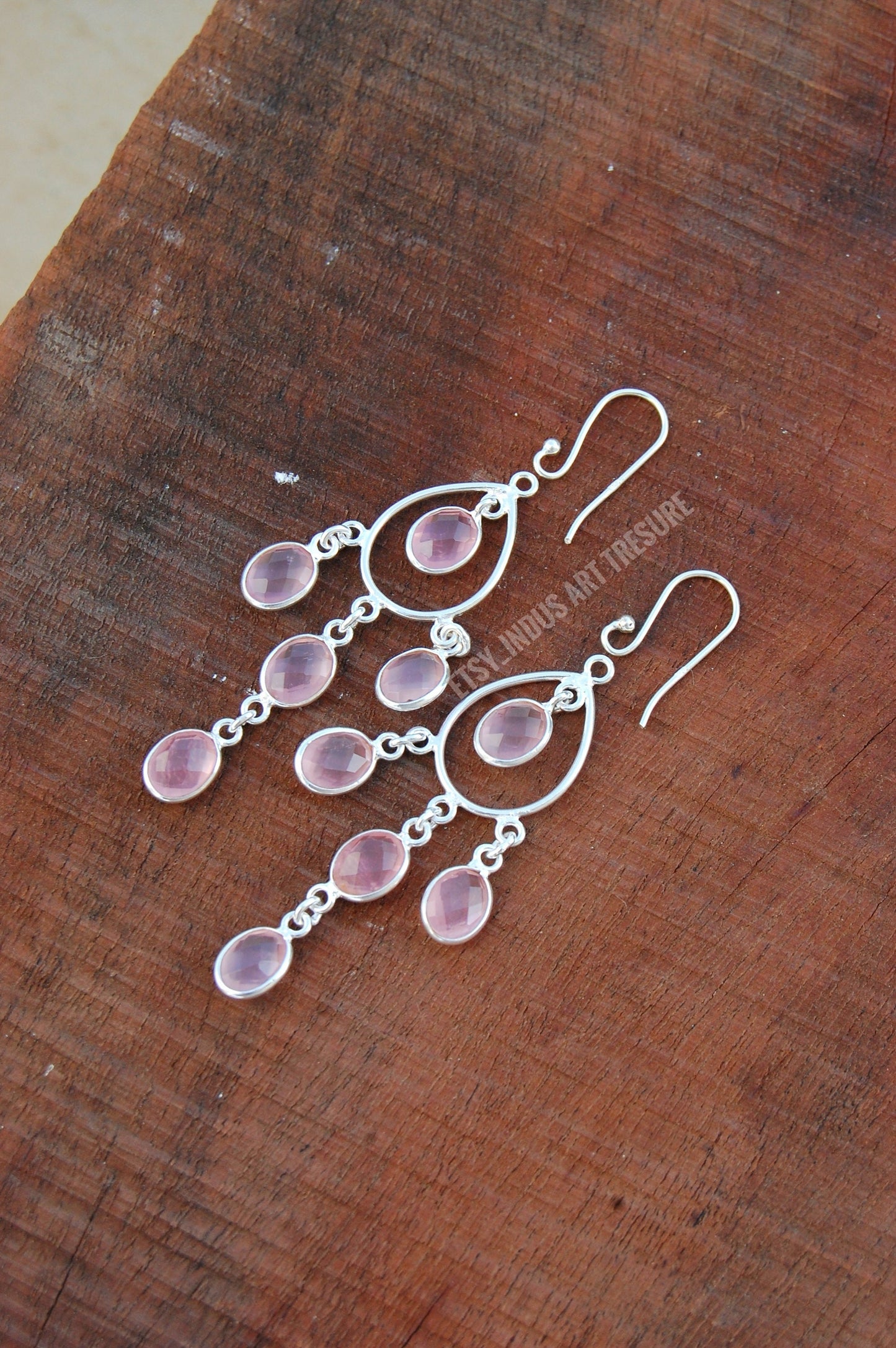 Rose Quartz Dangle Earrings