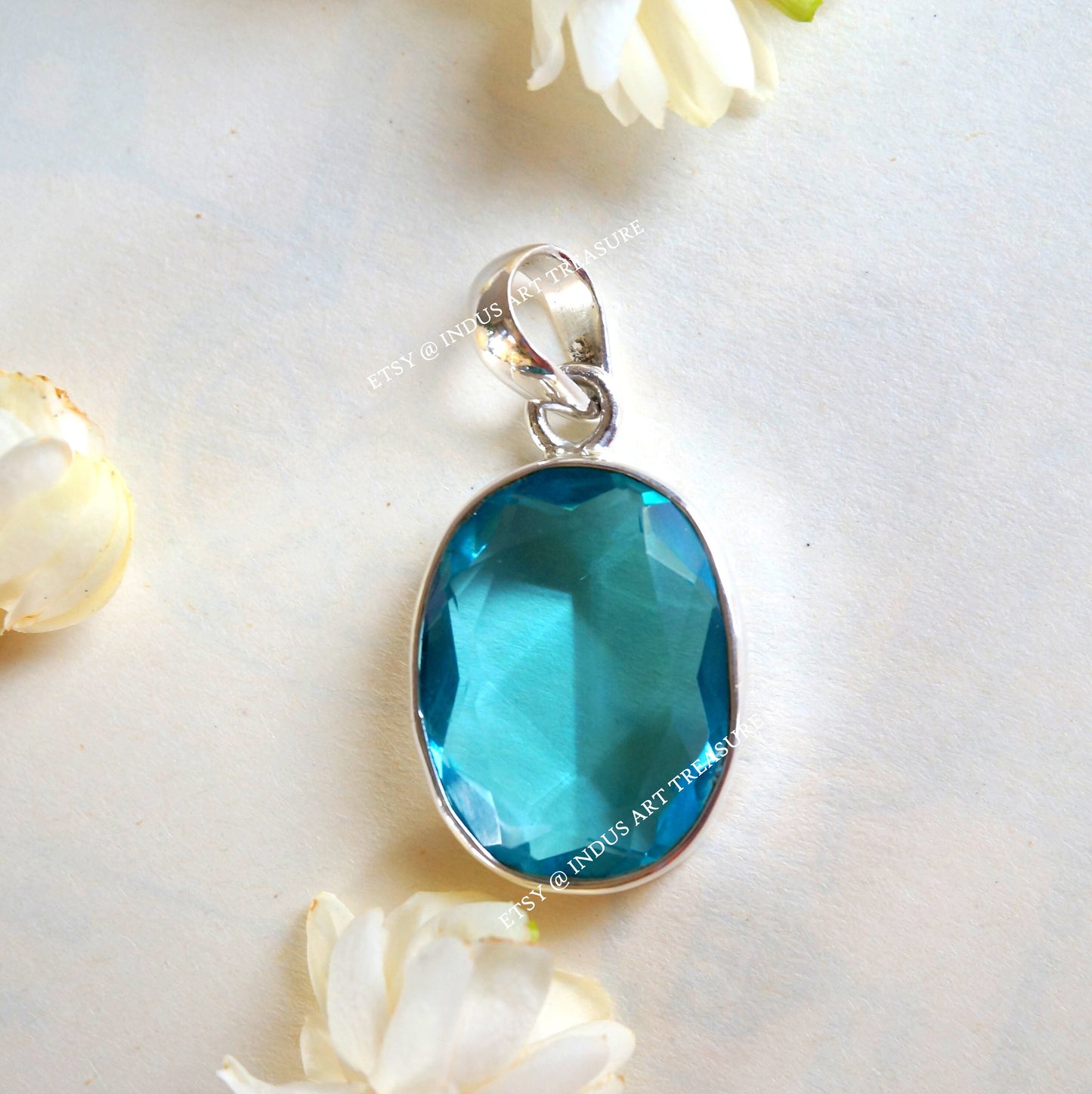 Blue Topaz Drop Pendant