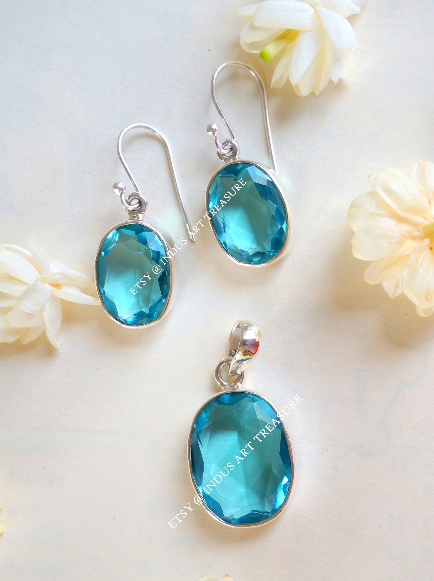 Blue Topaz Drop Pendant