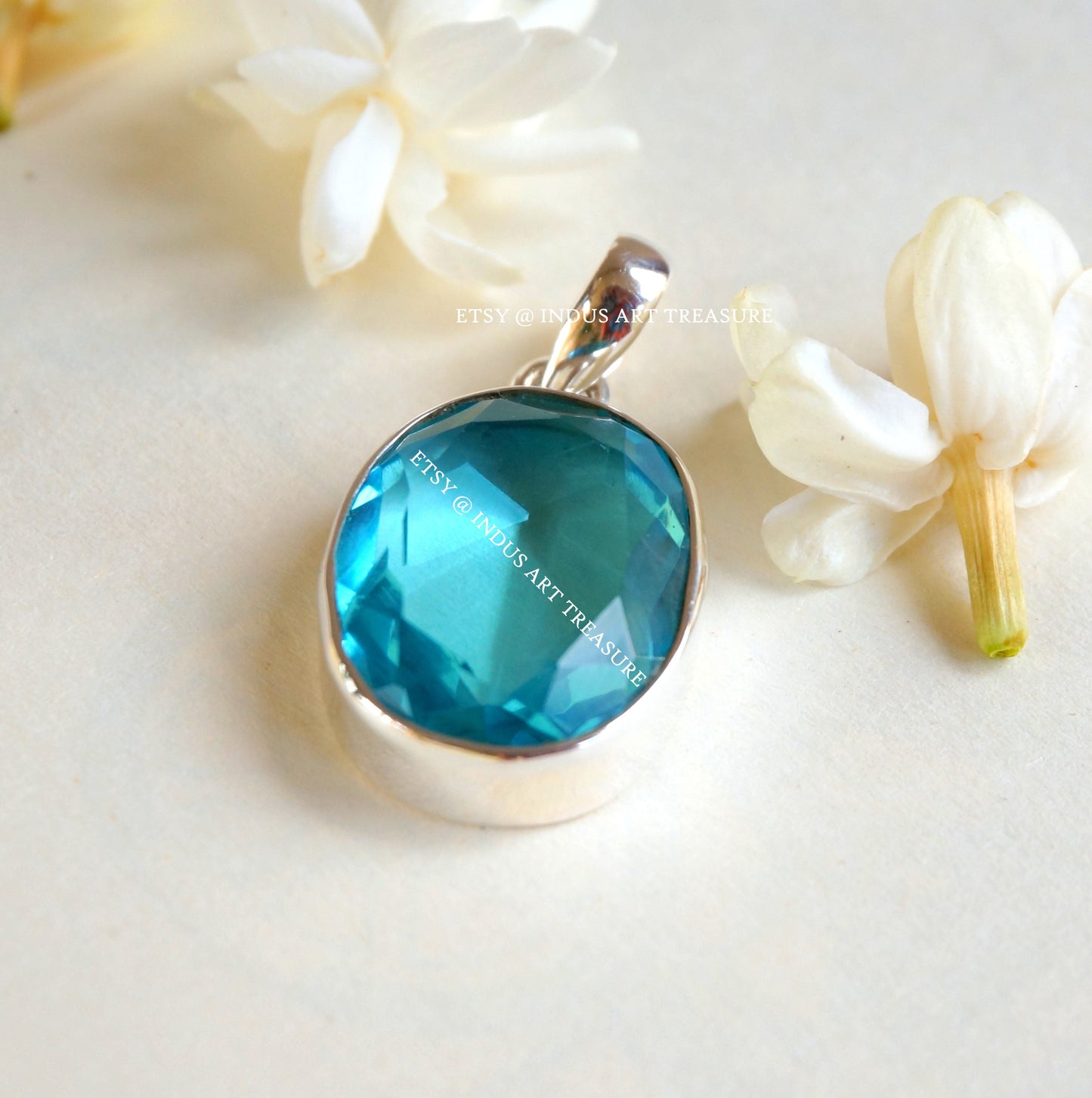 Blue Topaz Drop Pendant