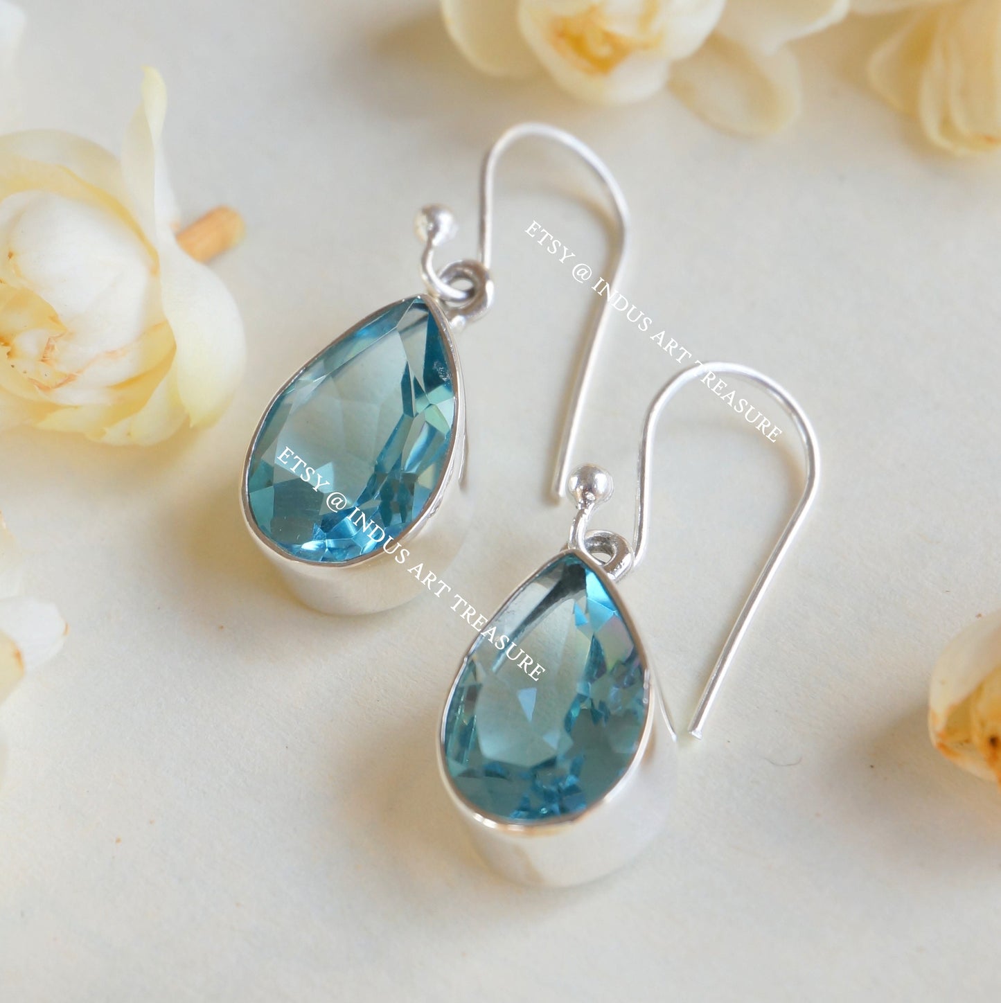 Blue Topaz Drop Earrings