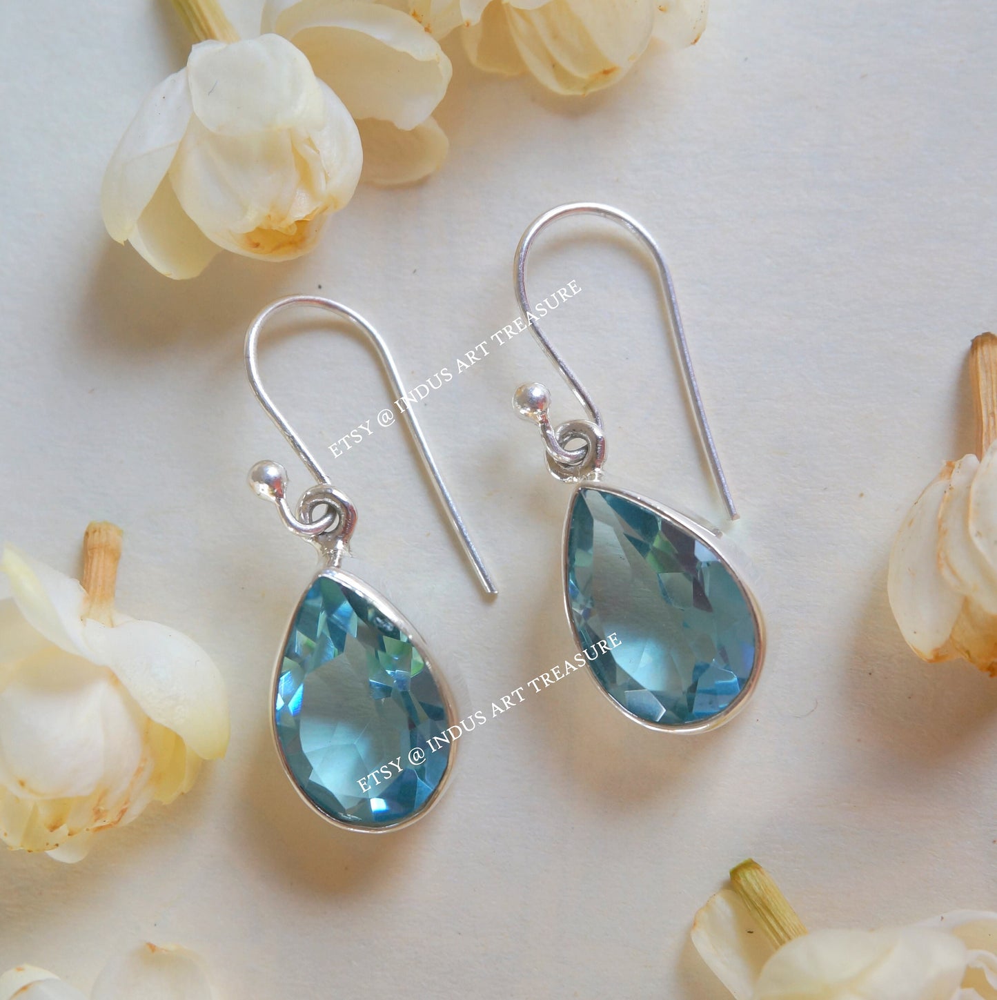 Blue Topaz Drop Earrings
