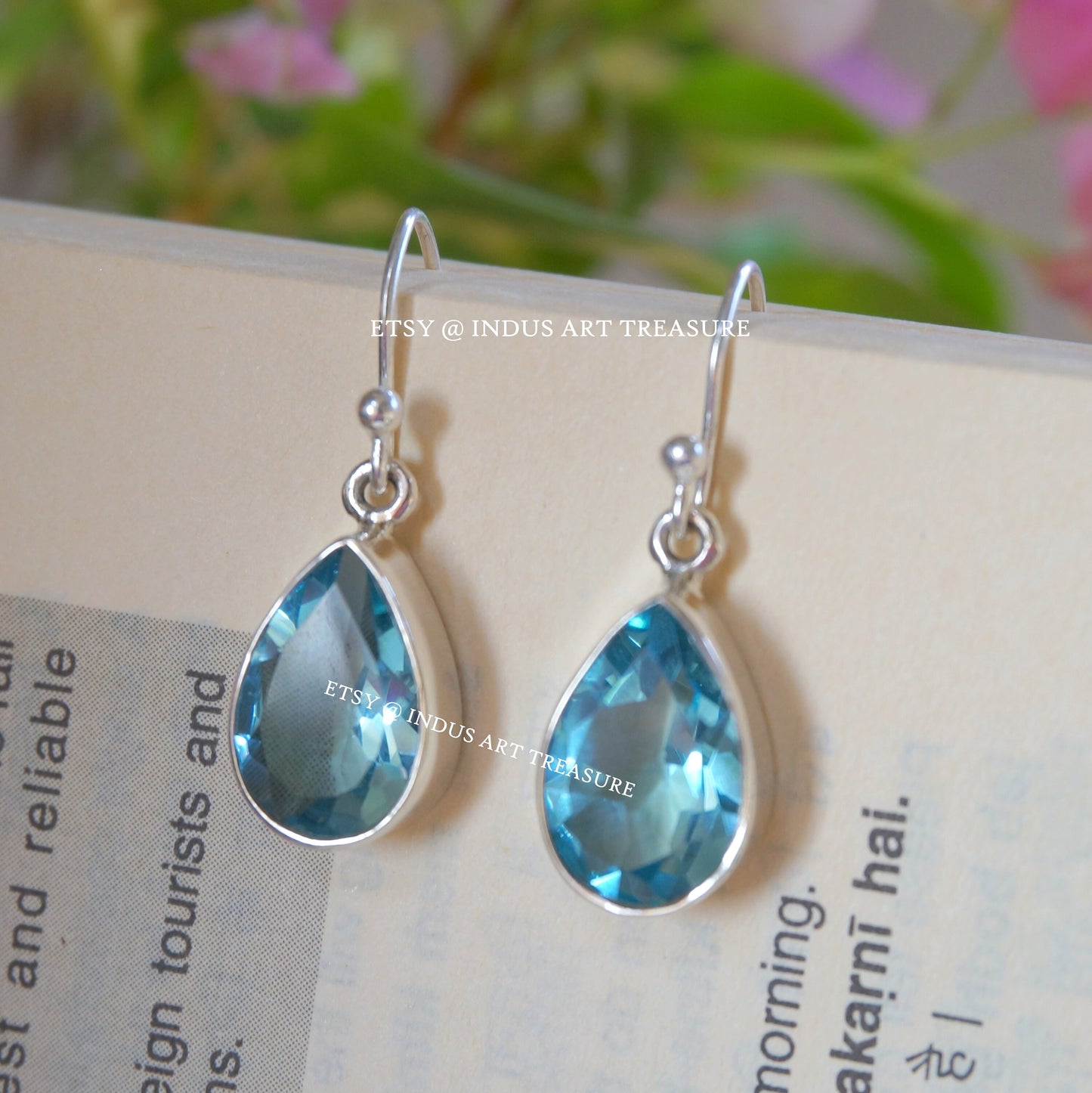 Blue Topaz Drop Earrings