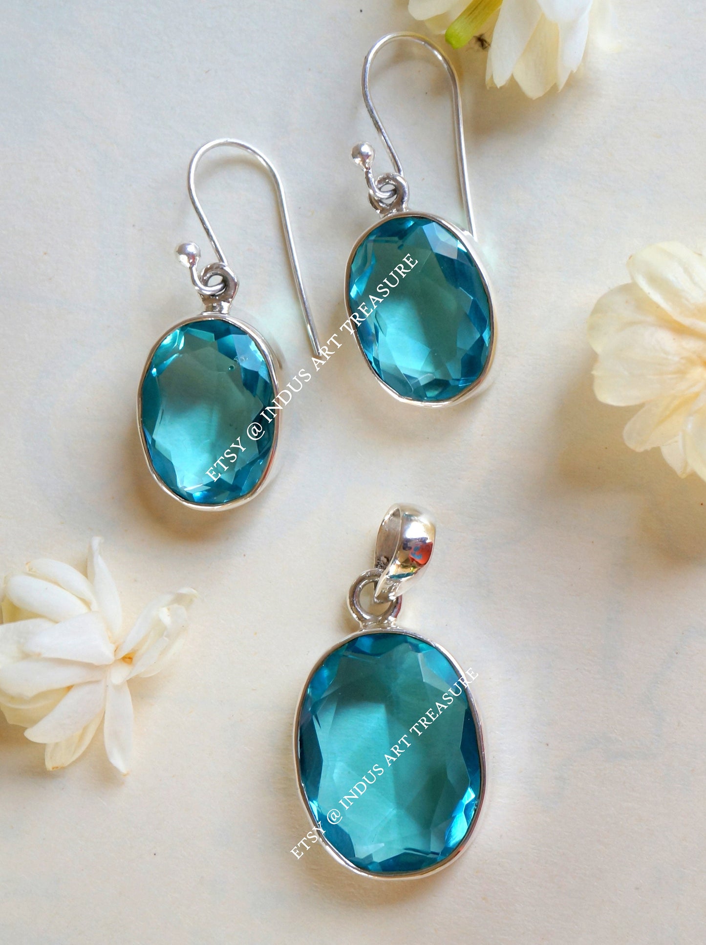 Blue Topaz Drop Pendant