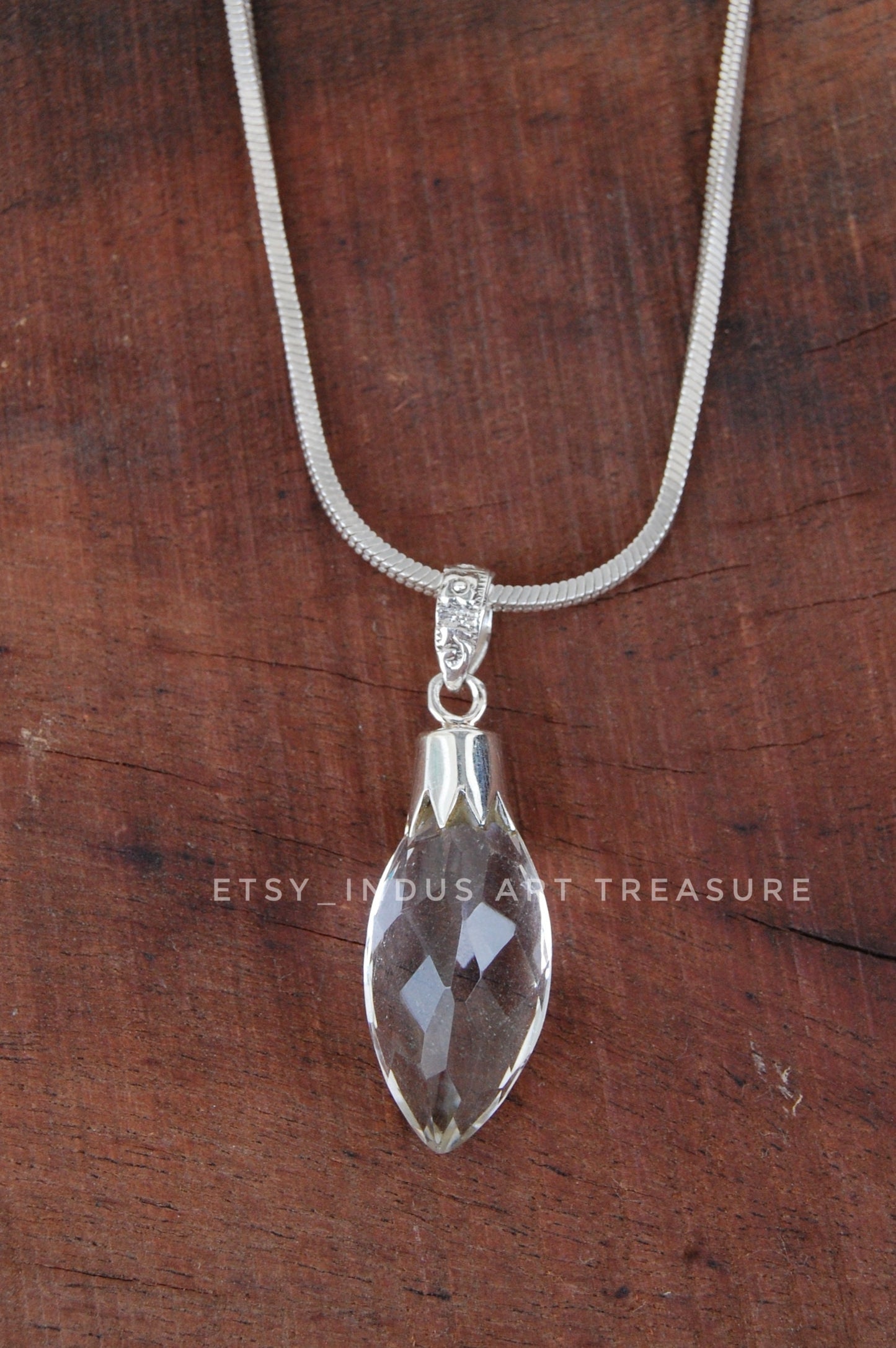 Quartz Marquise Cut Pendant