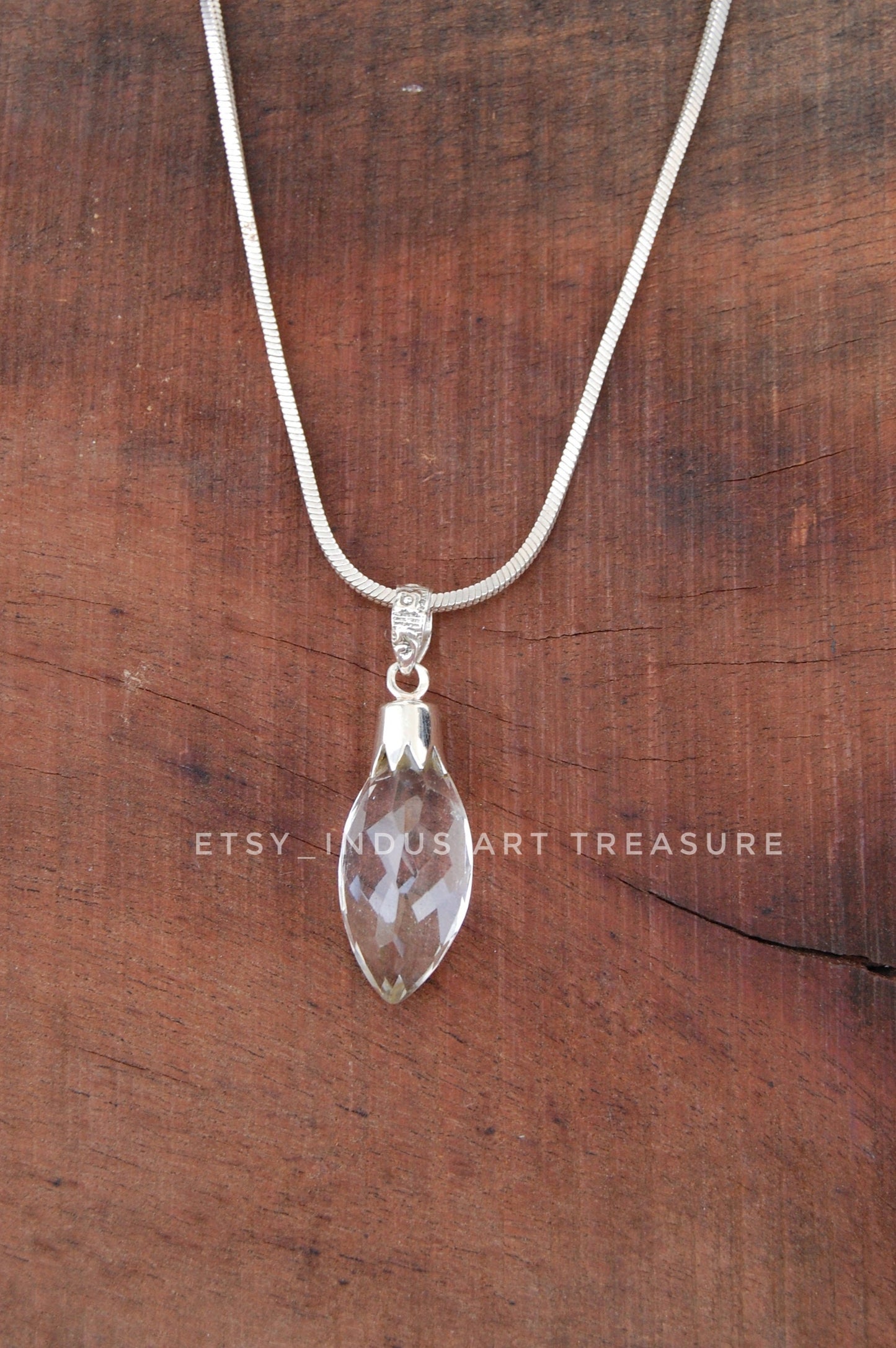 Quartz Marquise Cut Pendant