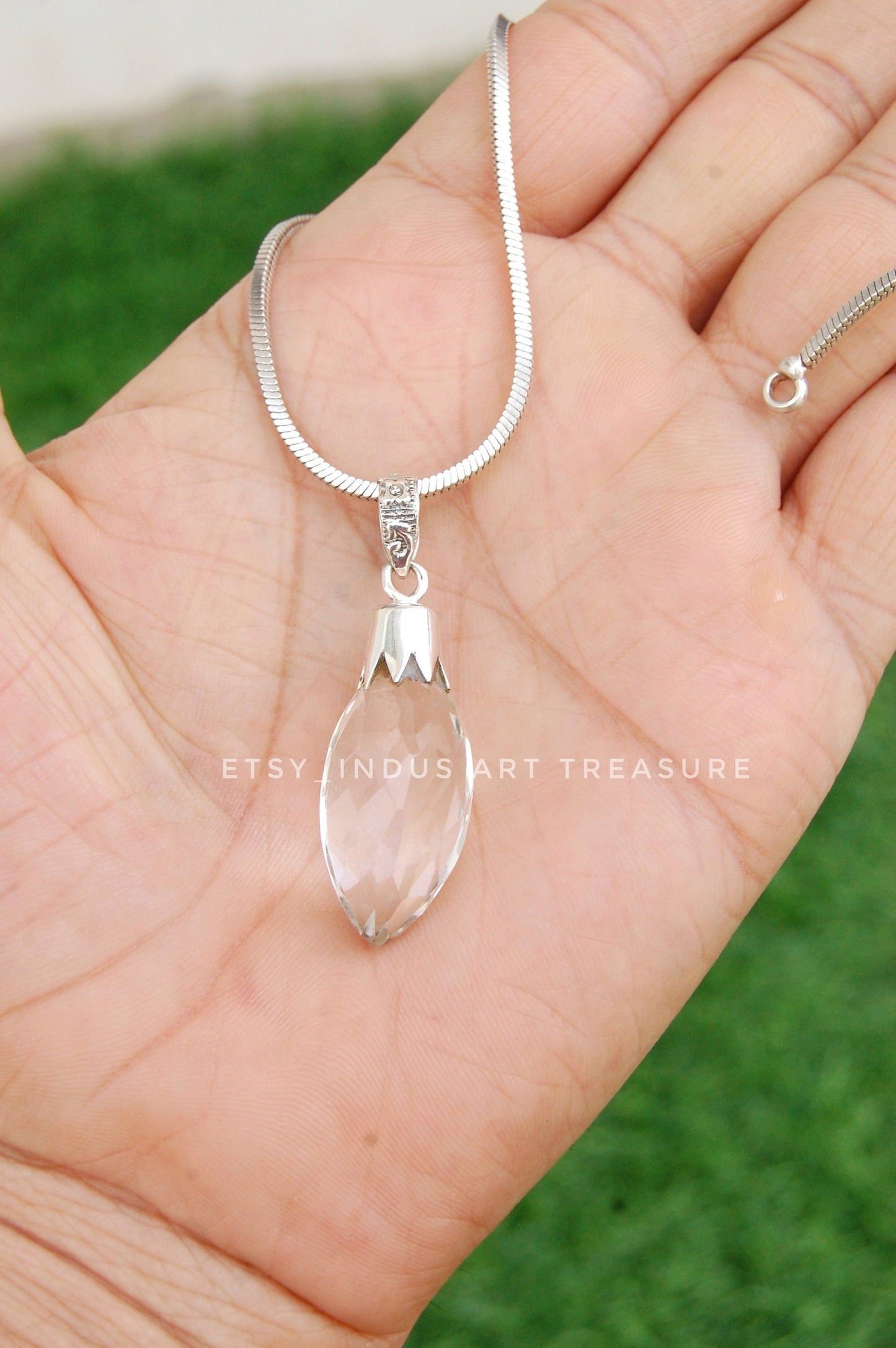 Quartz Marquise Cut Pendant