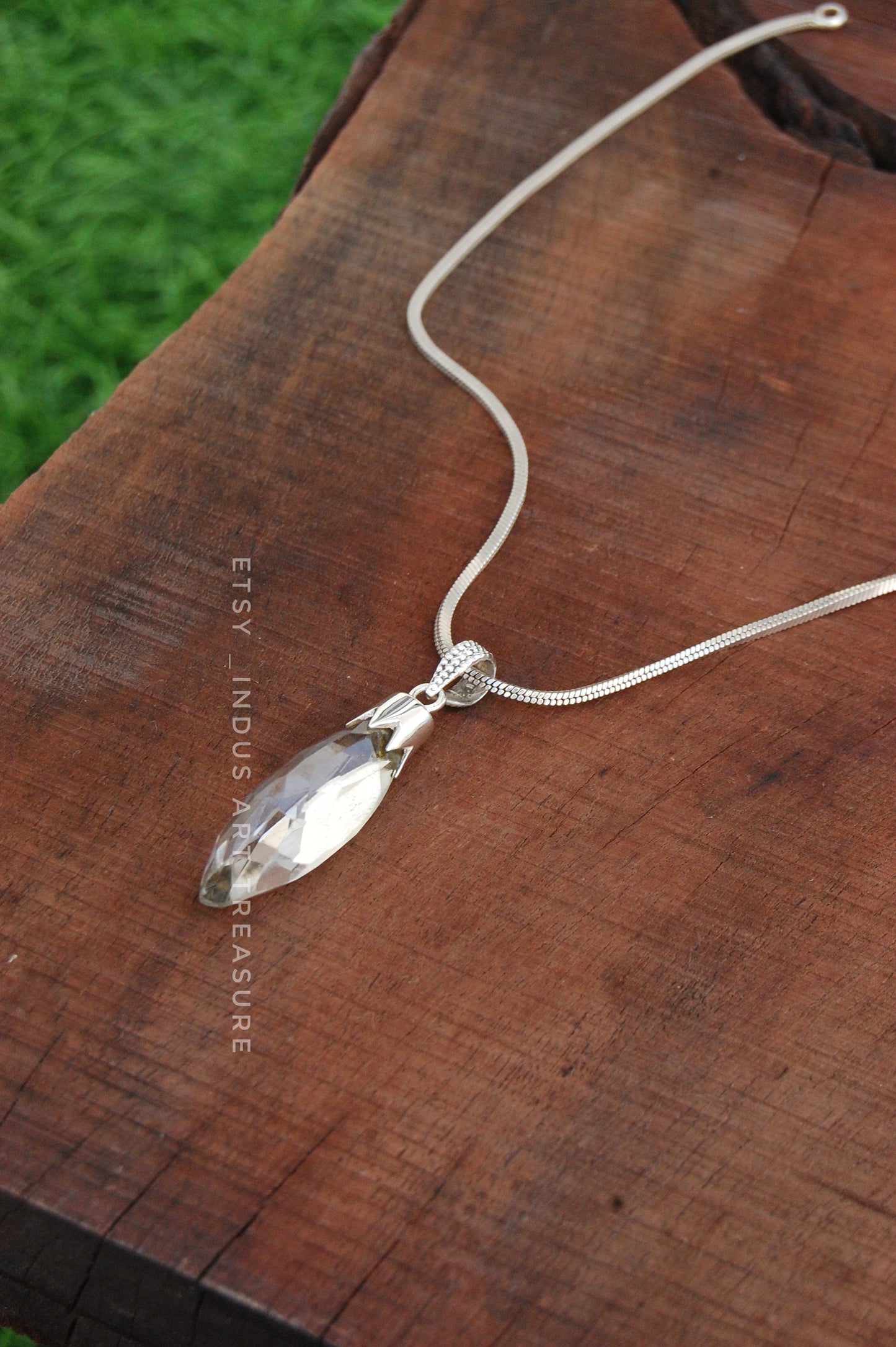 Quartz Marquise Cut Pendant