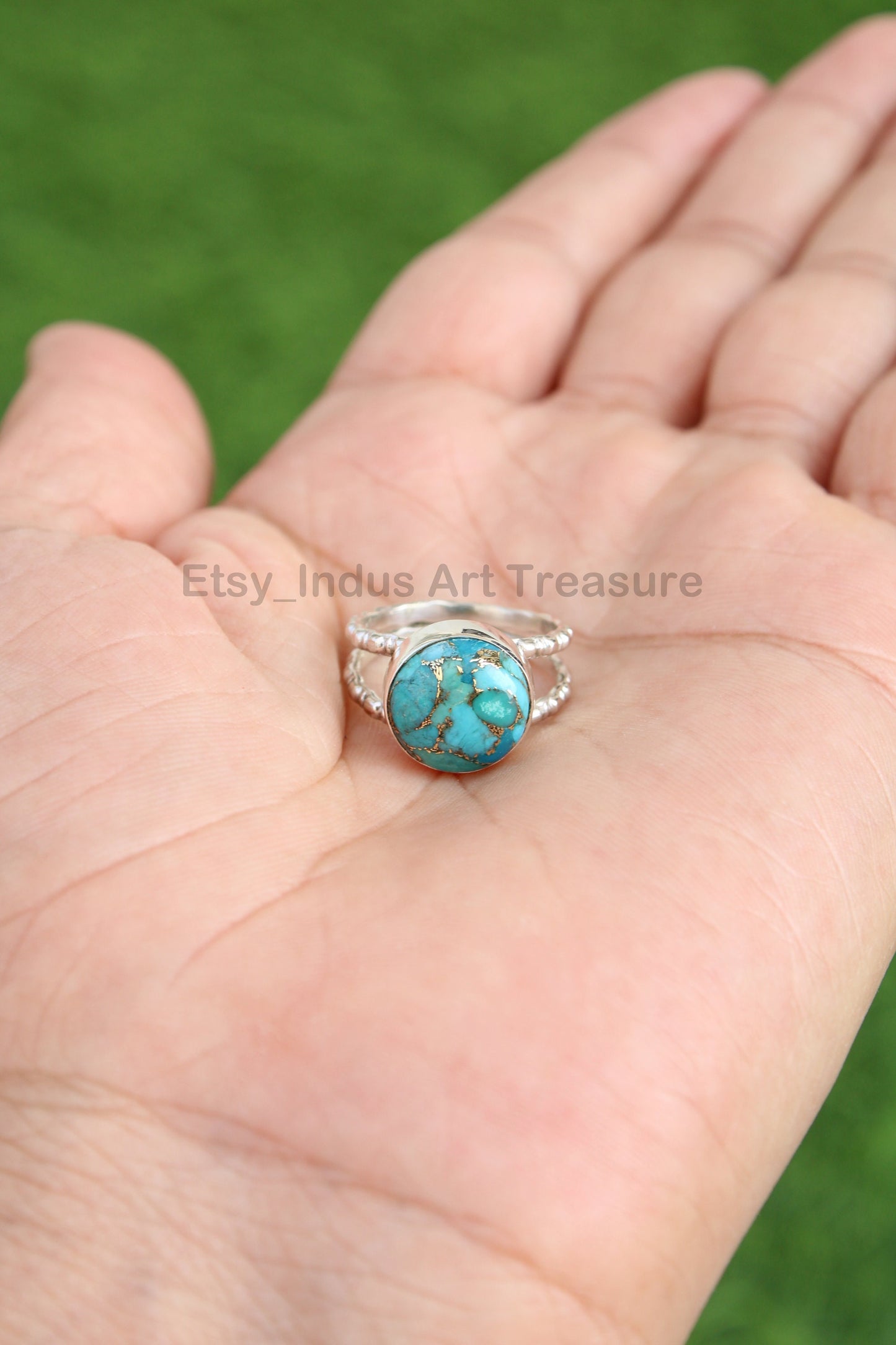 Copper Turquoise Dedicated Ring,