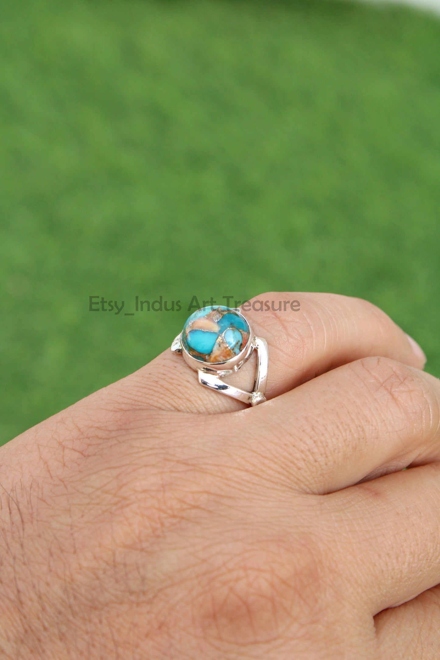 Blue Copper Turquoise Ring