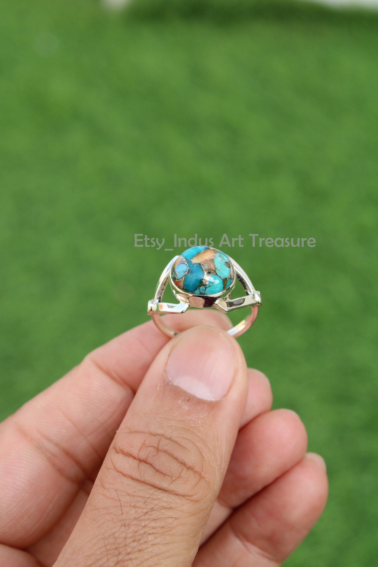Blue Copper Turquoise Ring