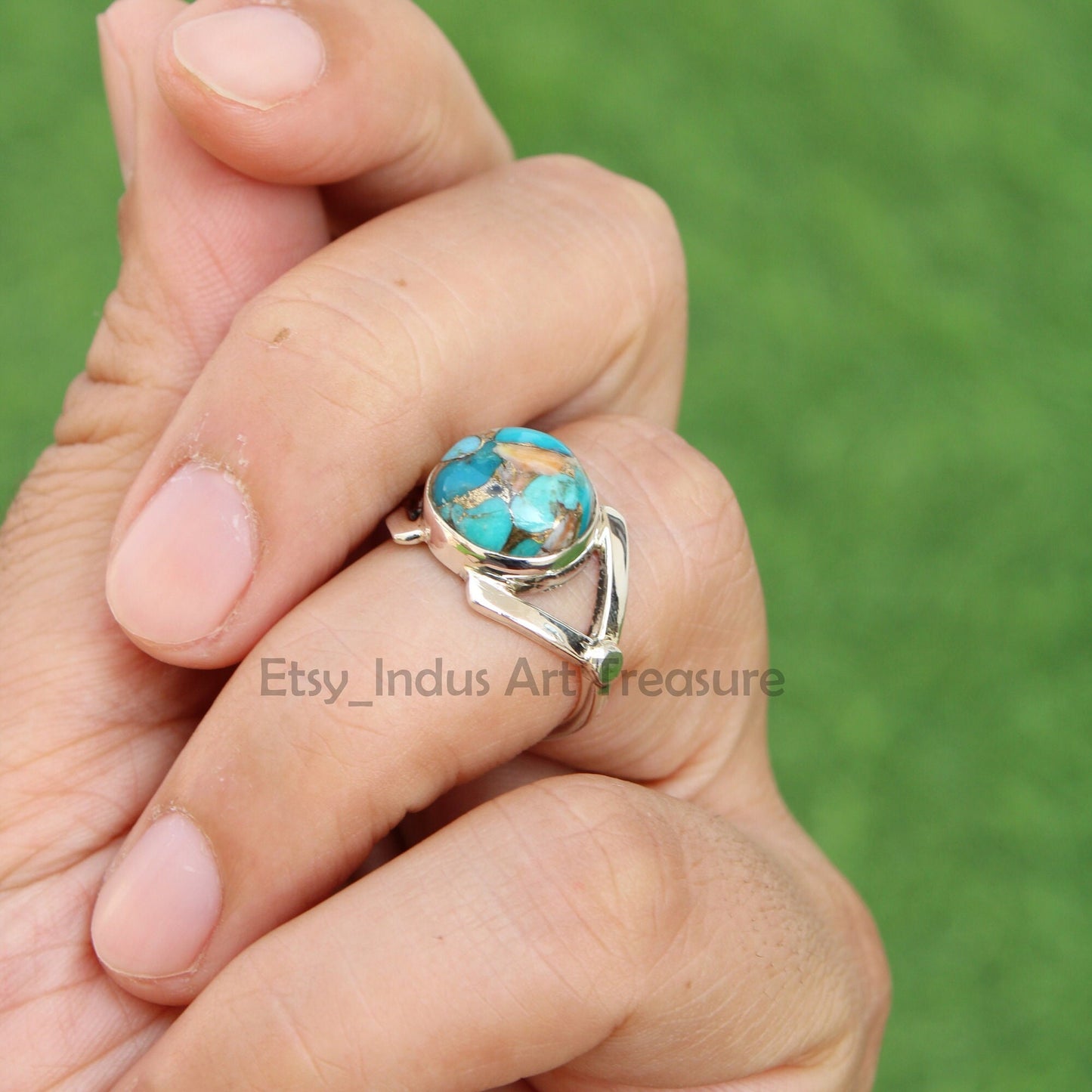Blue Copper Turquoise Ring