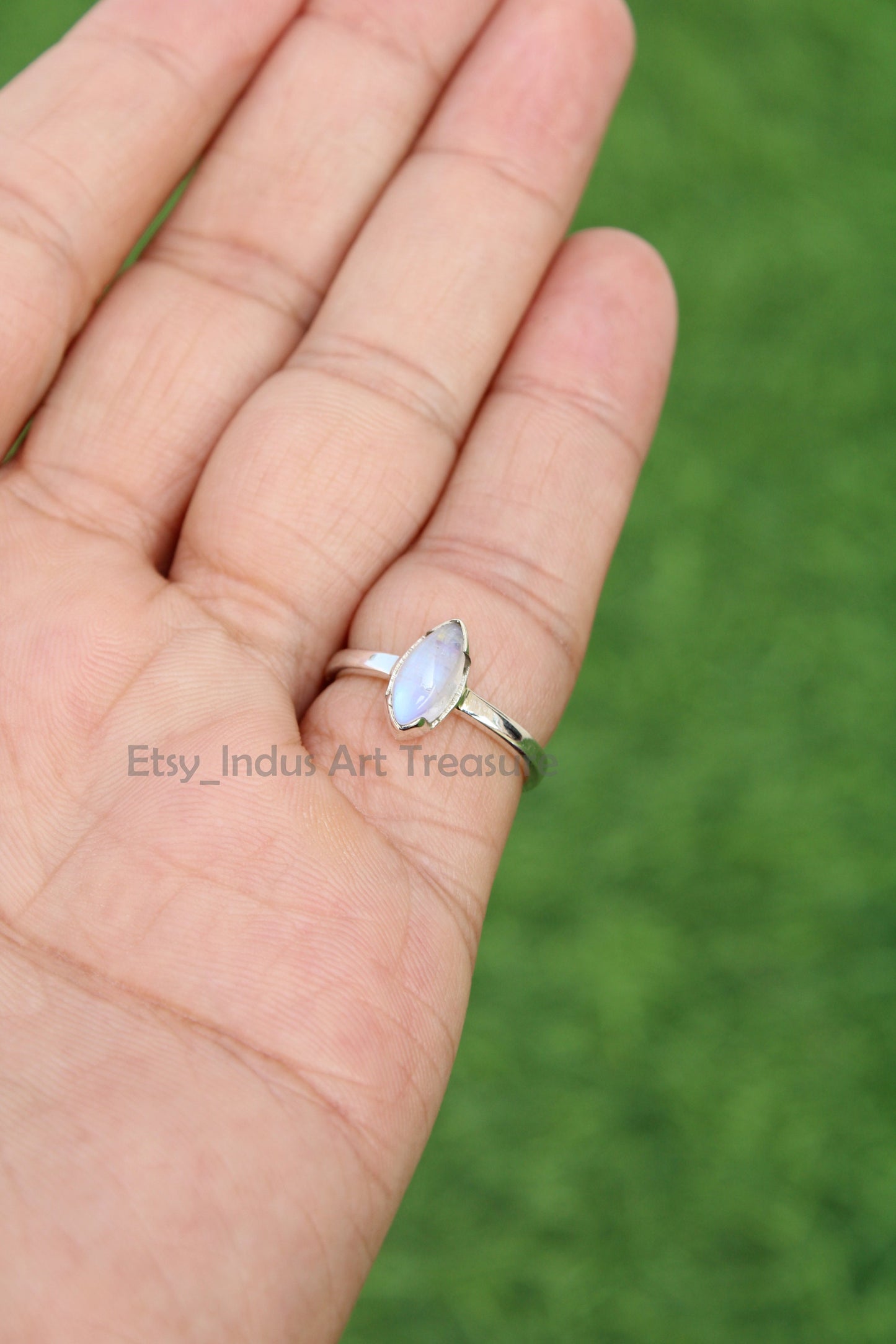 Rainbow Moonstone Ring