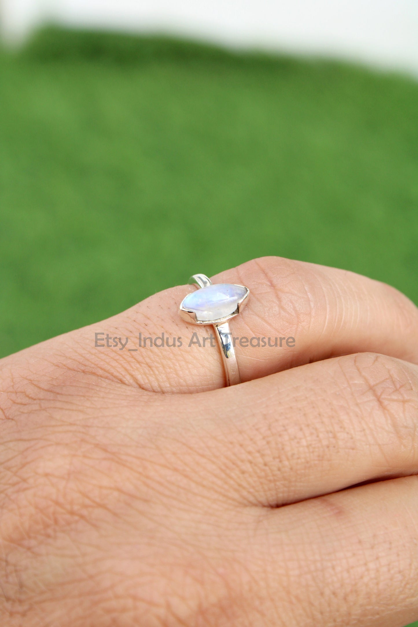 Rainbow Moonstone Ring