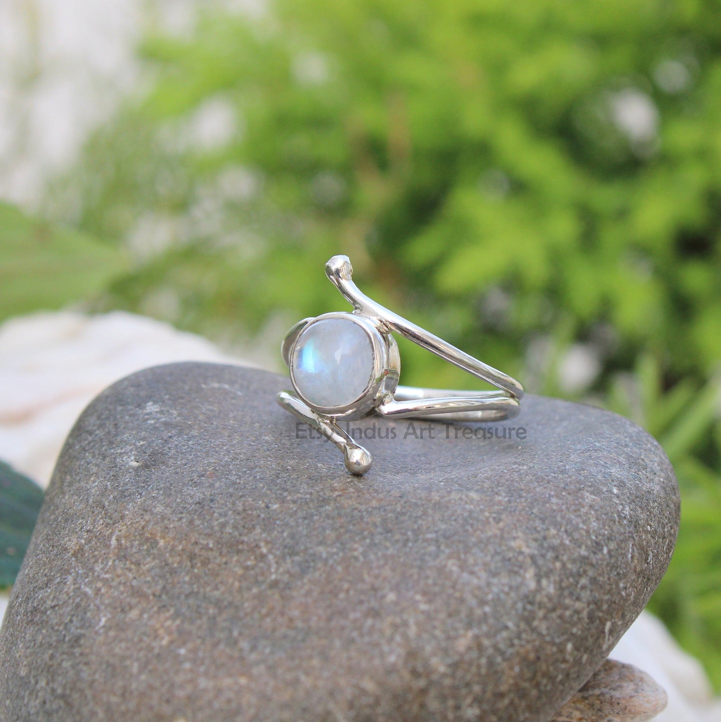 Rainbow Moonstone Ring
