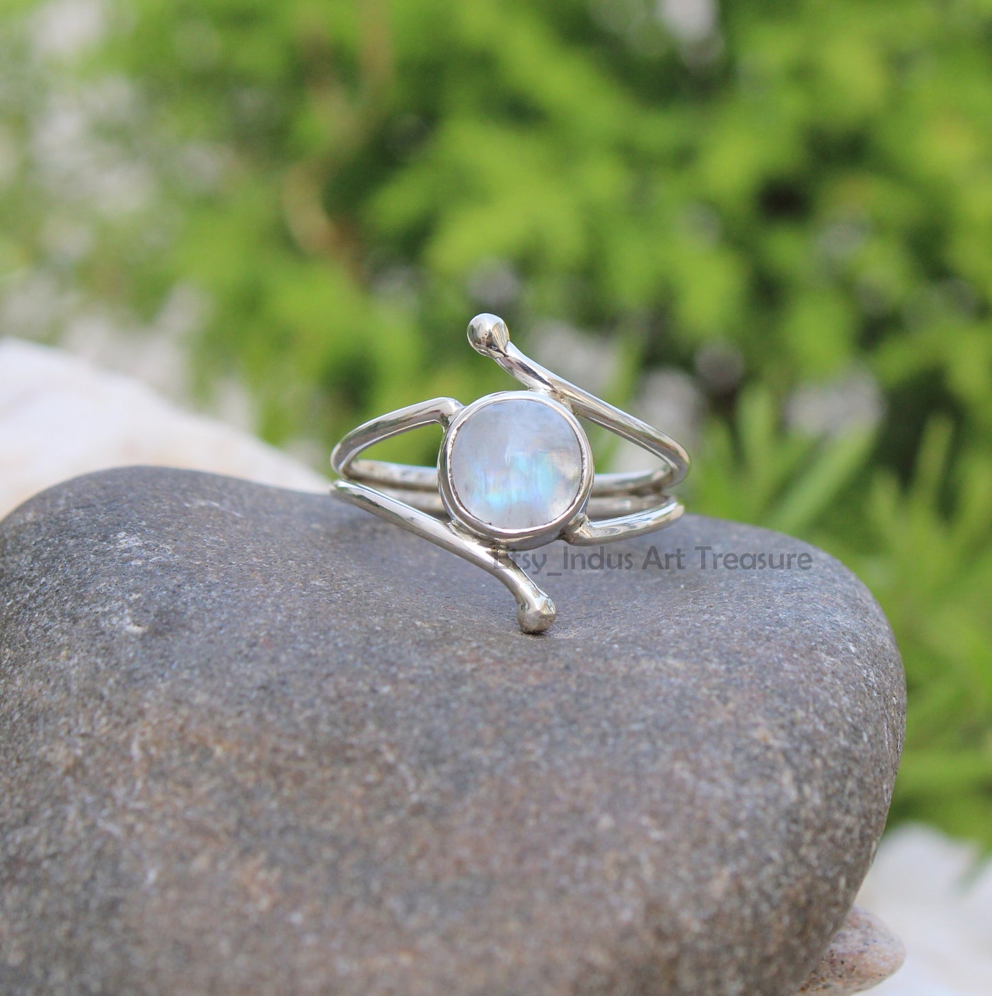 Rainbow Moonstone Ring