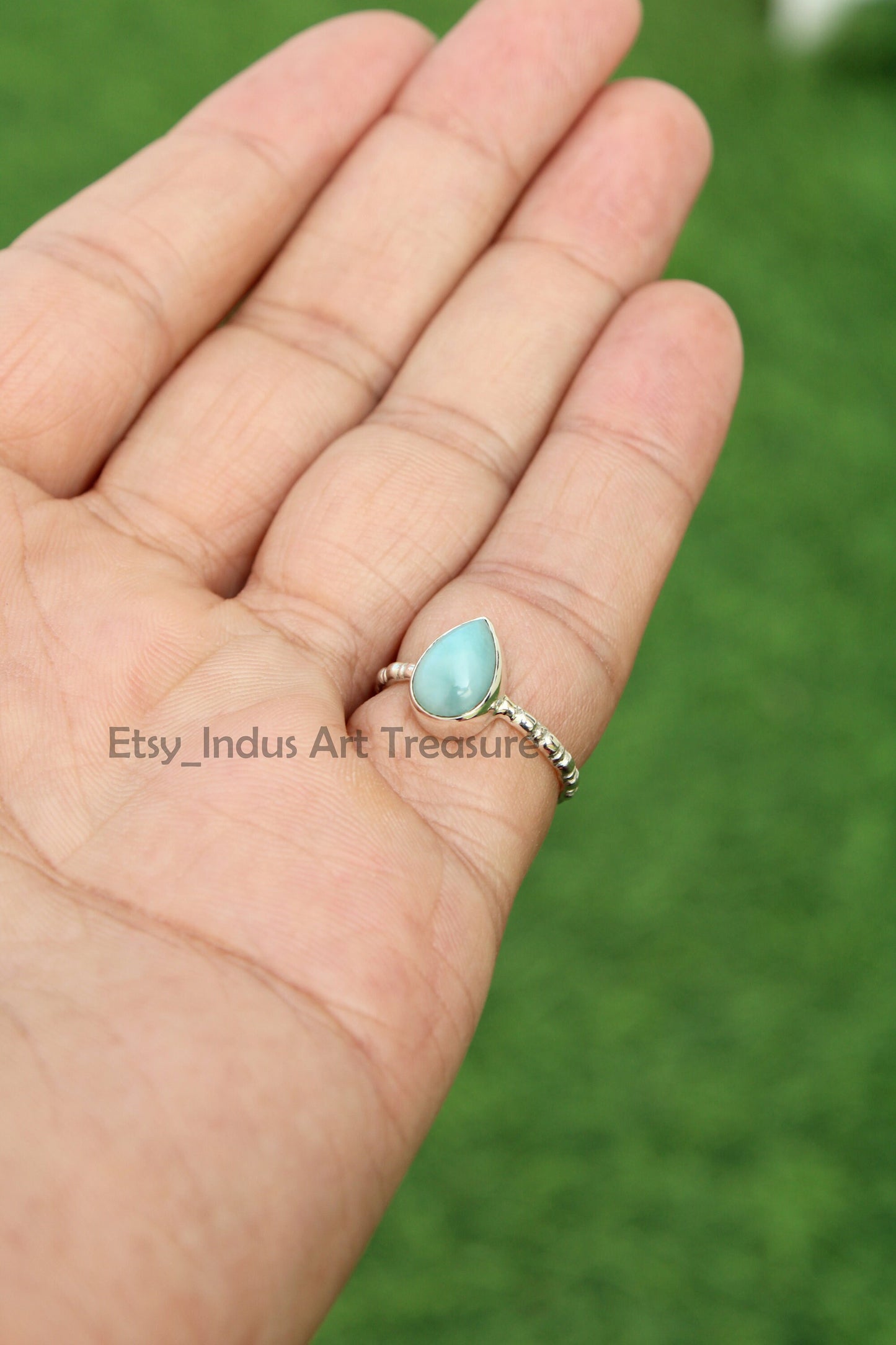 Larimar Pear Ring