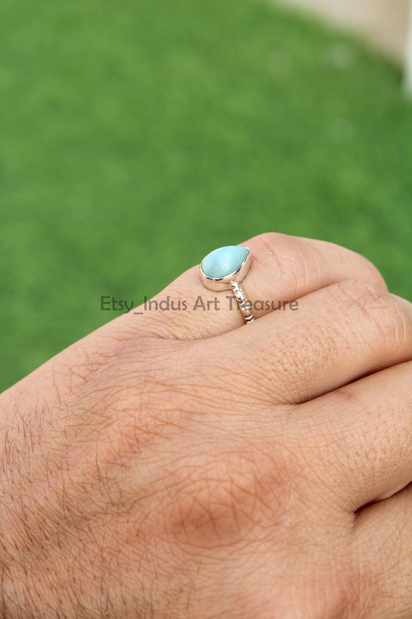 Larimar Pear Ring