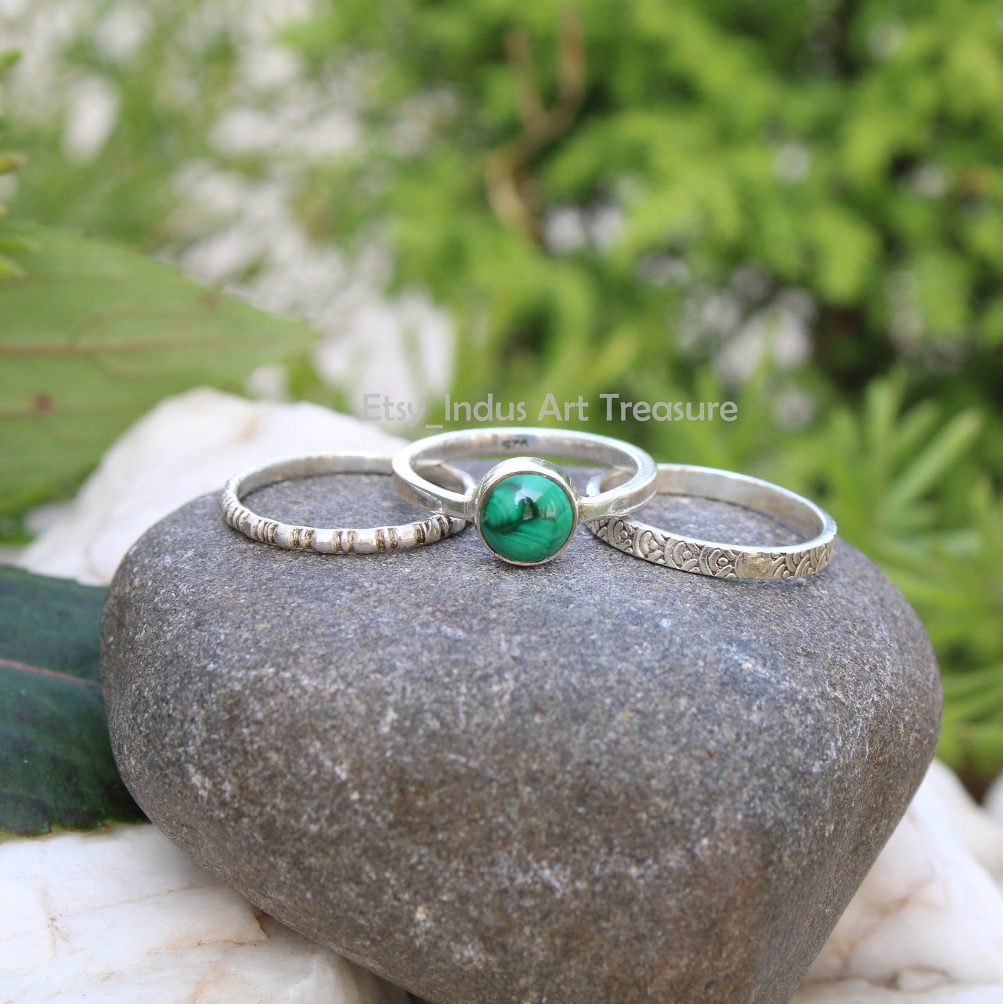 Malachite Stacking Ring Set
