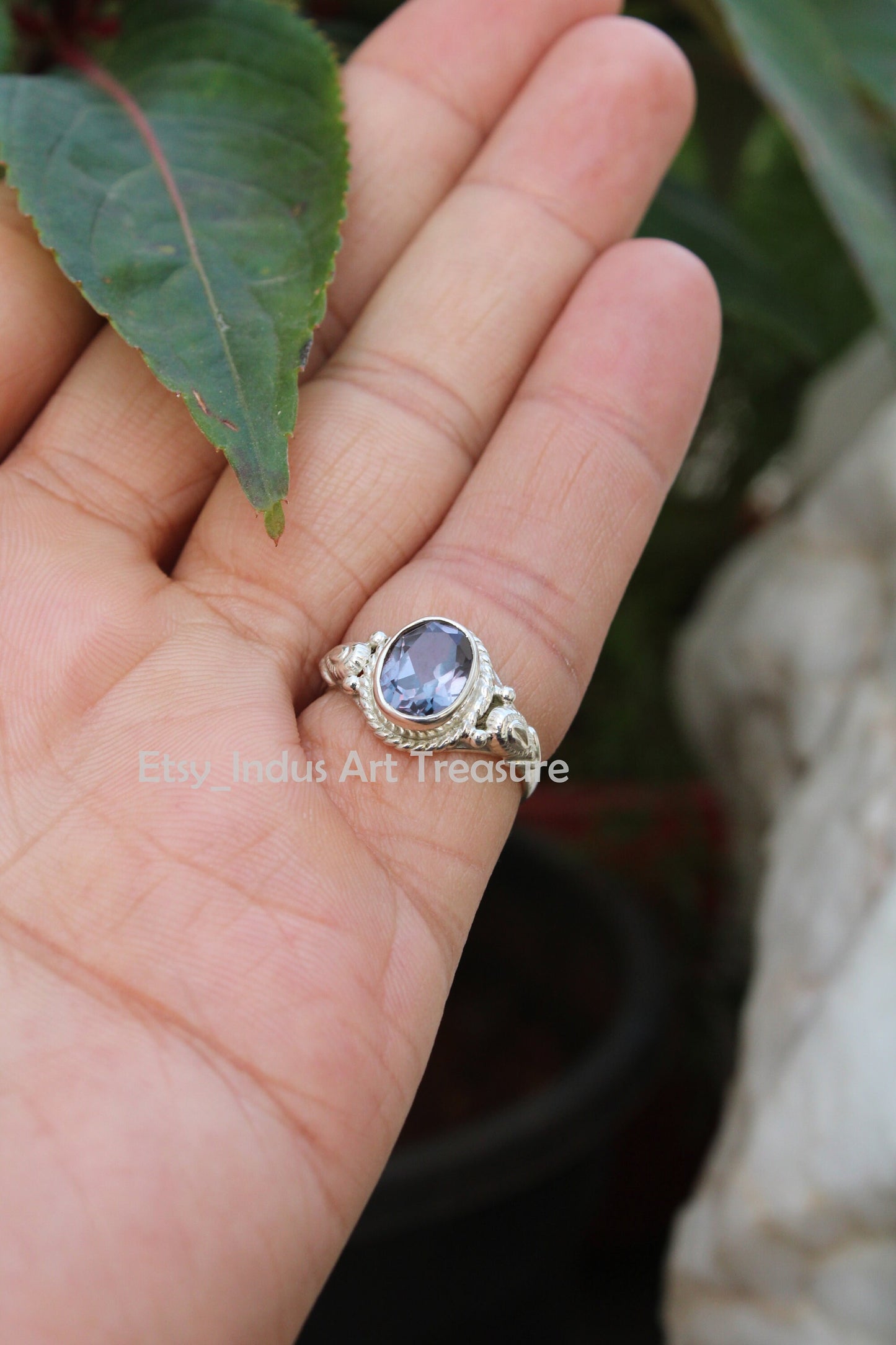 Blue Iolite Boho Ring