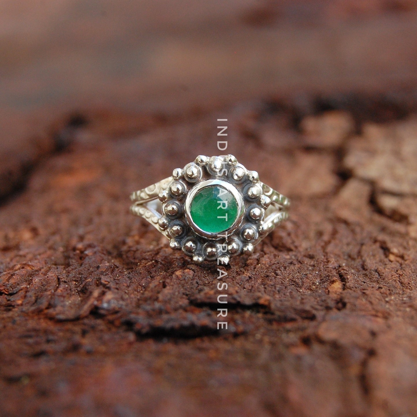 Green Onyx Silver Ring