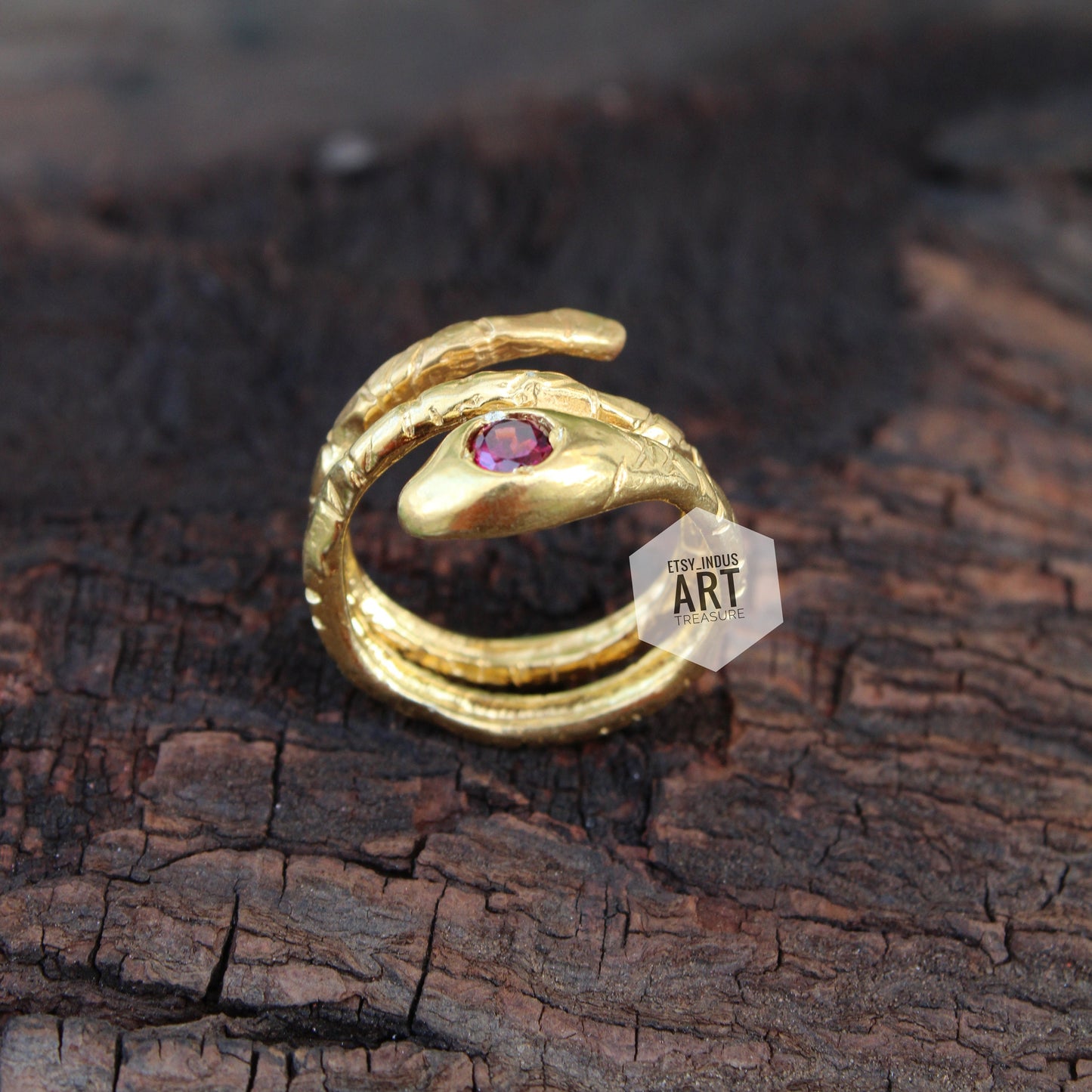 Elegant Ruby Snake Ring