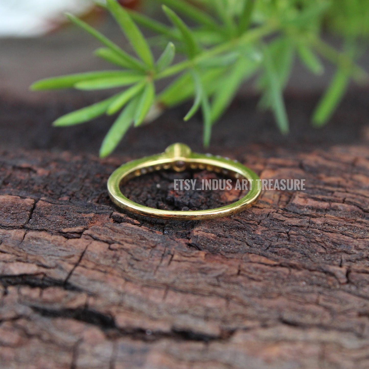 Pink Tourmaline Dainty 18k Gold Plated Ring