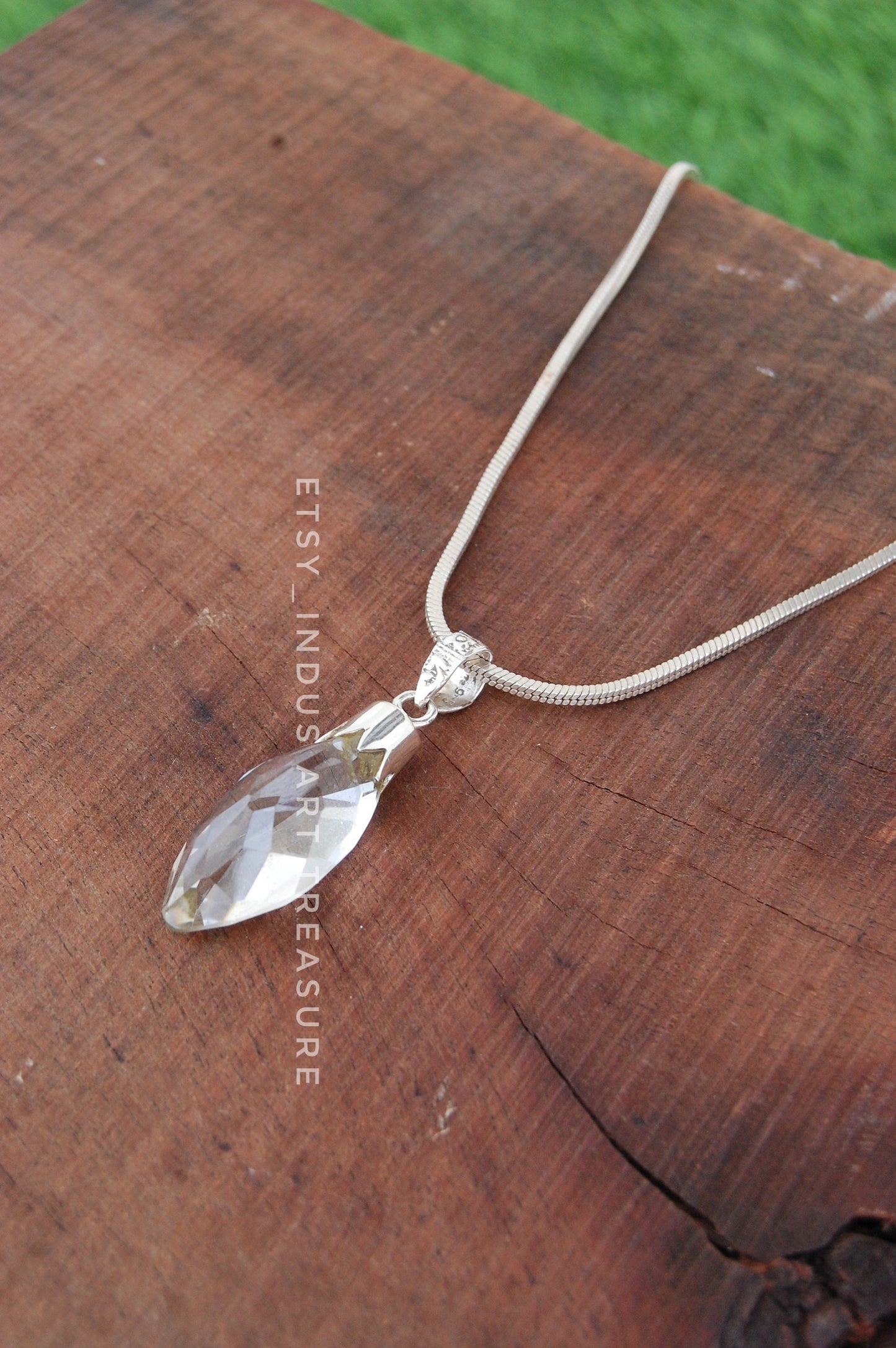 Clear Quartz Marquise Cut Pendant