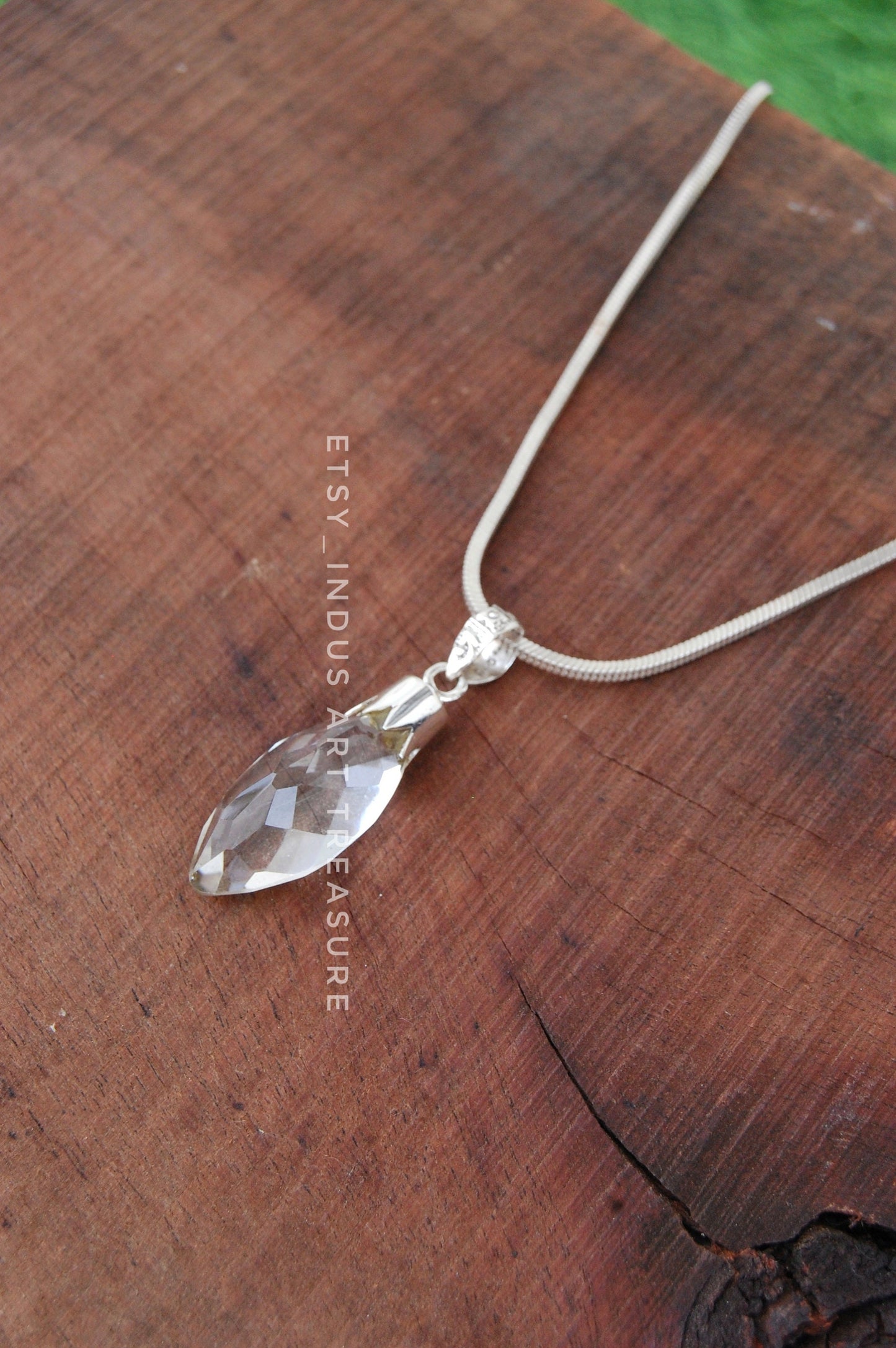 Quartz Marquise Cut Pendant