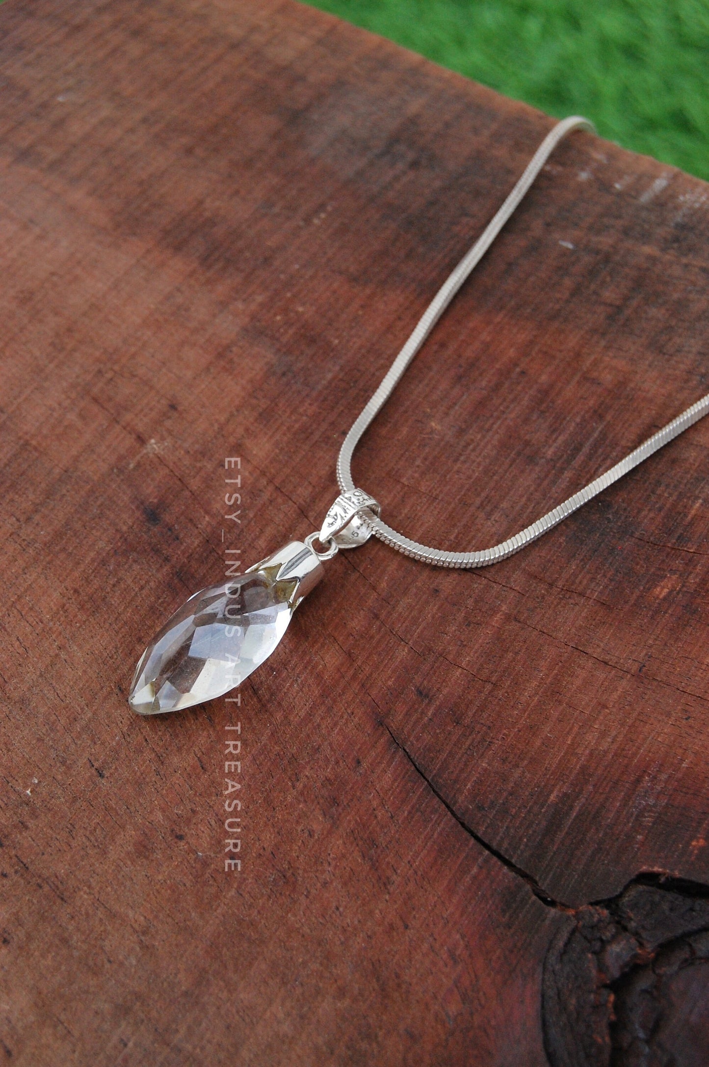 Clear Quartz Marquise Cut Pendant