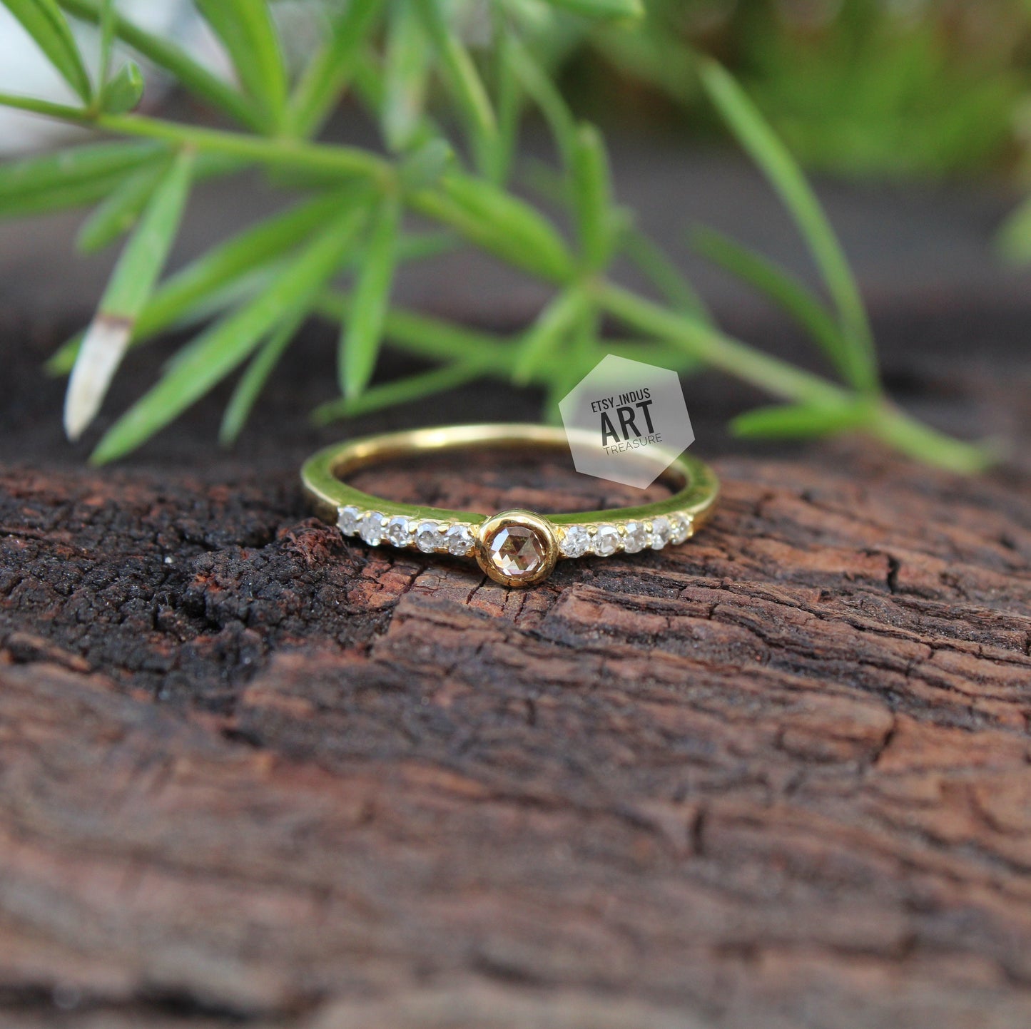 Dainty Diamond Gold Plated Ring