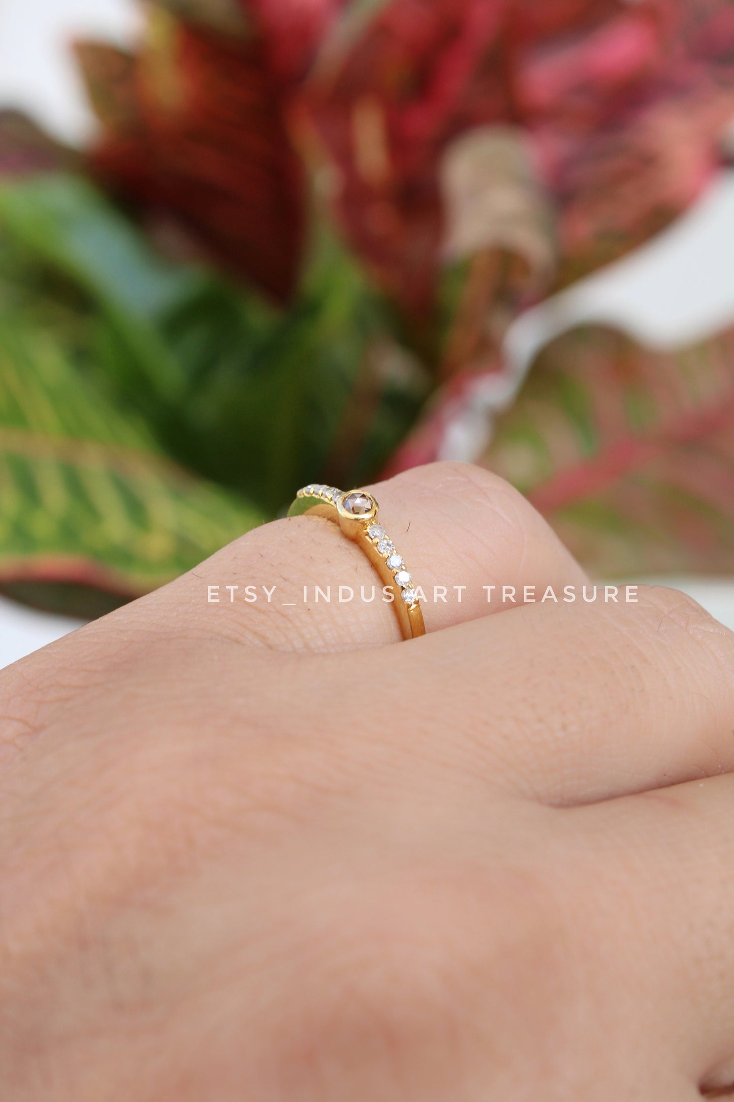 Dainty Diamond Gold Plated Ring