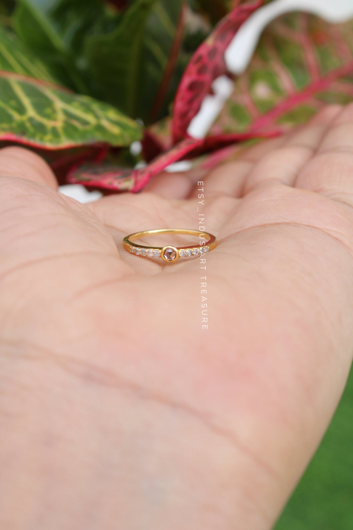 Dainty Diamond Gold Plated Ring