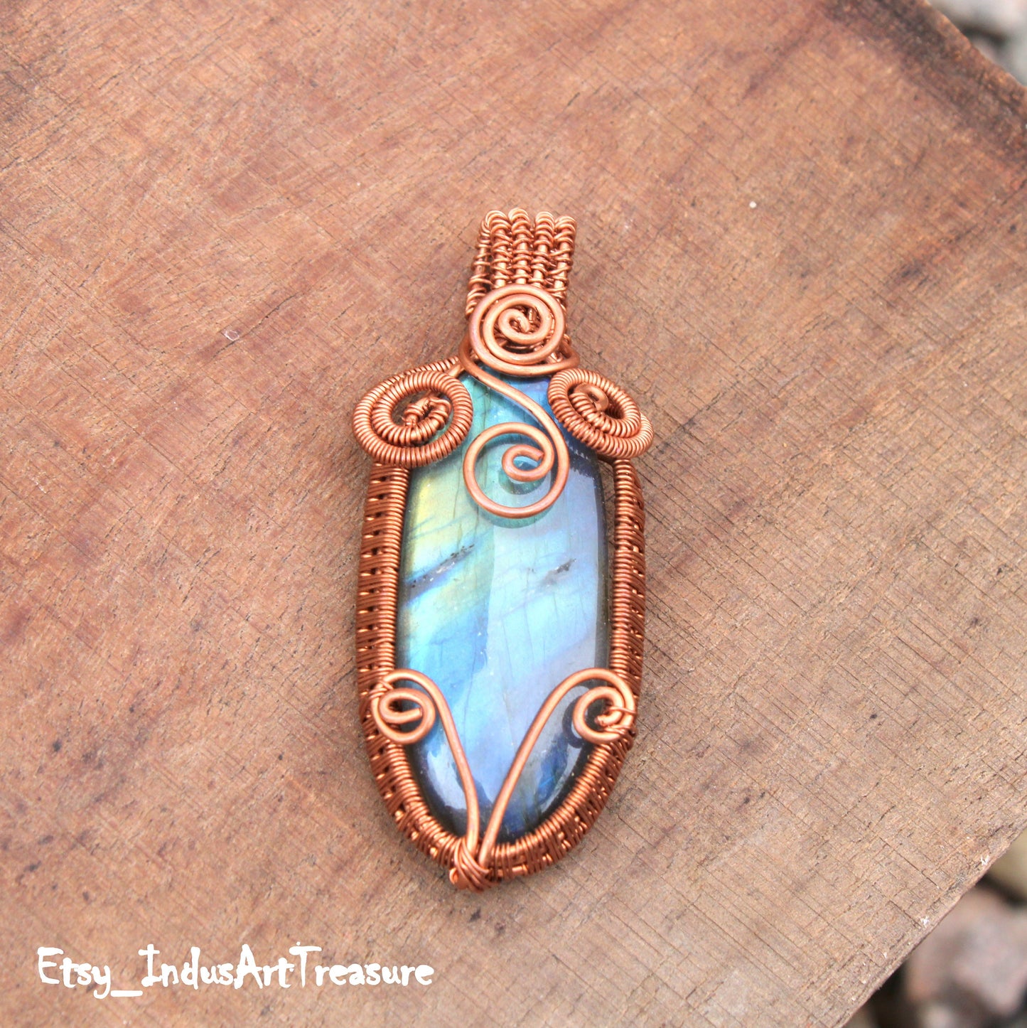 Labradorite Copper Wire Wrap Pendant