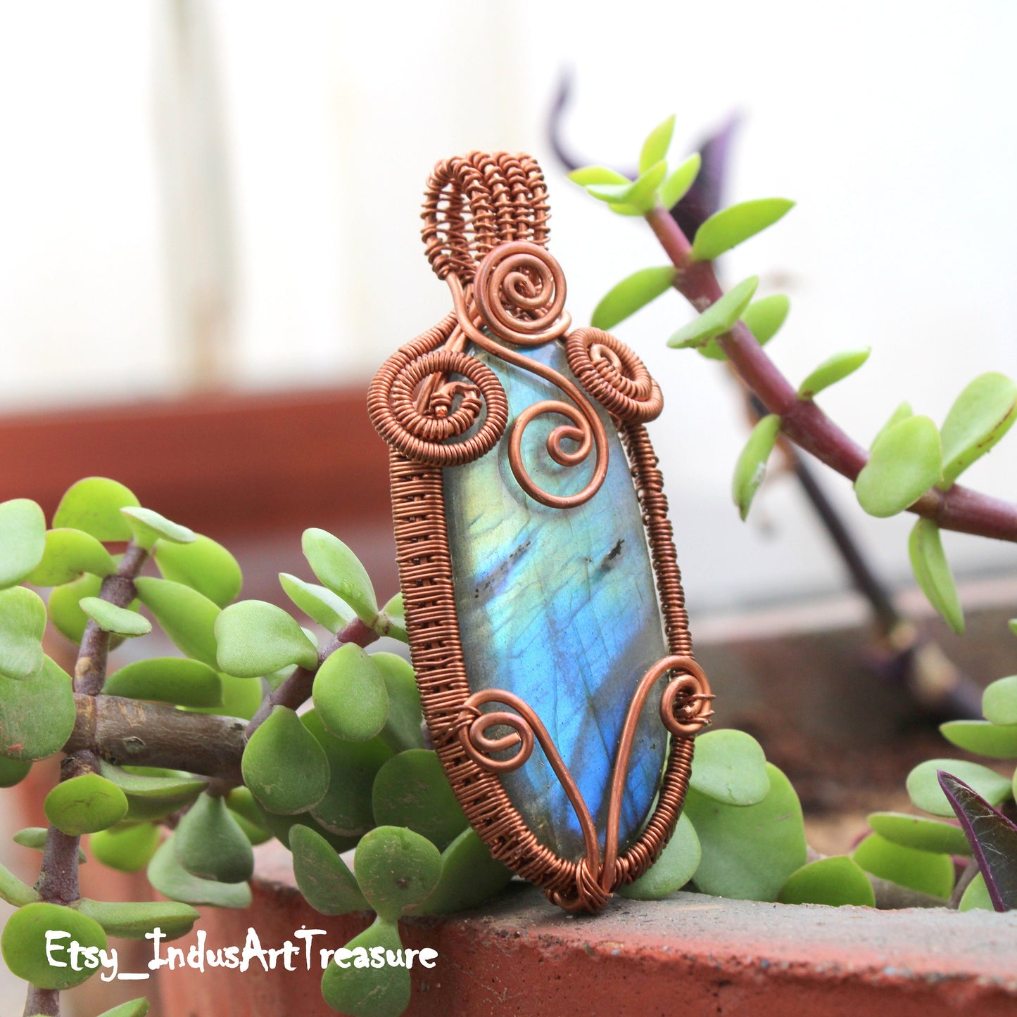 Labradorite Copper Wire Wrap Pendant