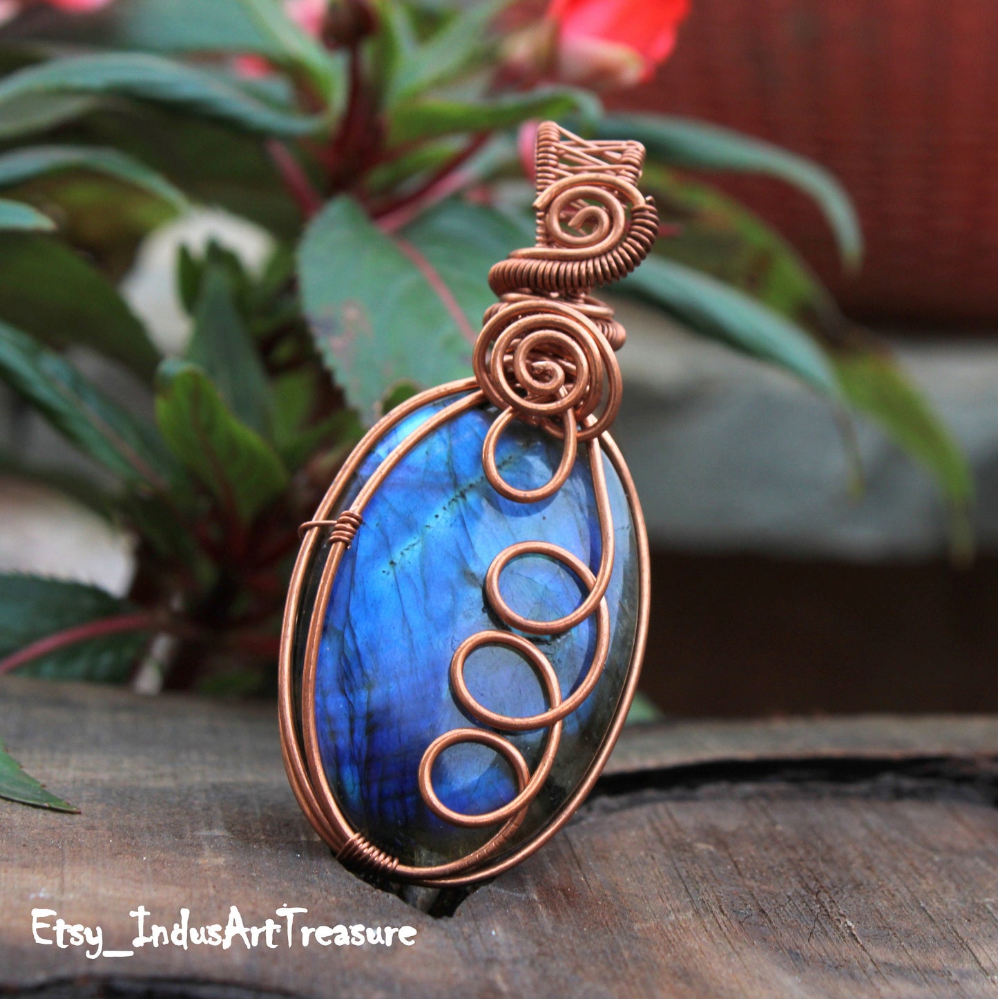 Blue Labradorite Wire wrap Pendant