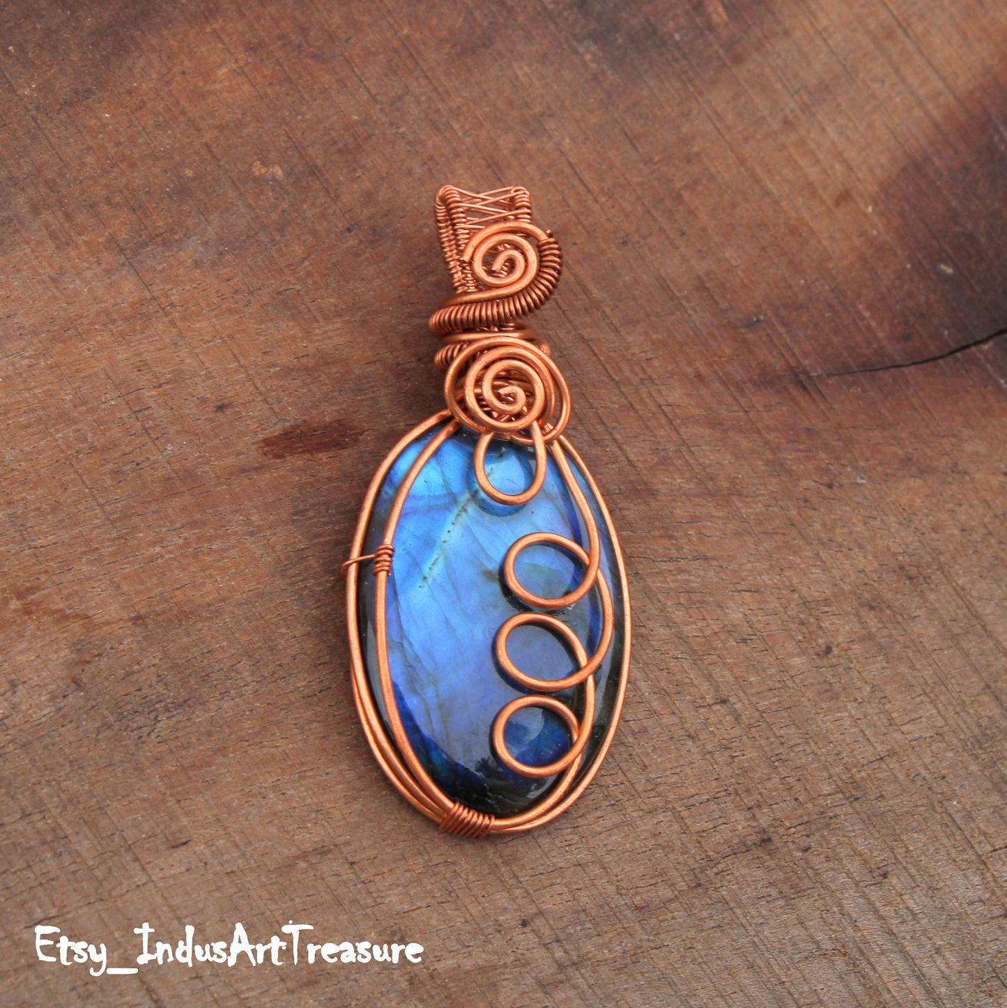 Blue Labradorite Wire wrap Pendant