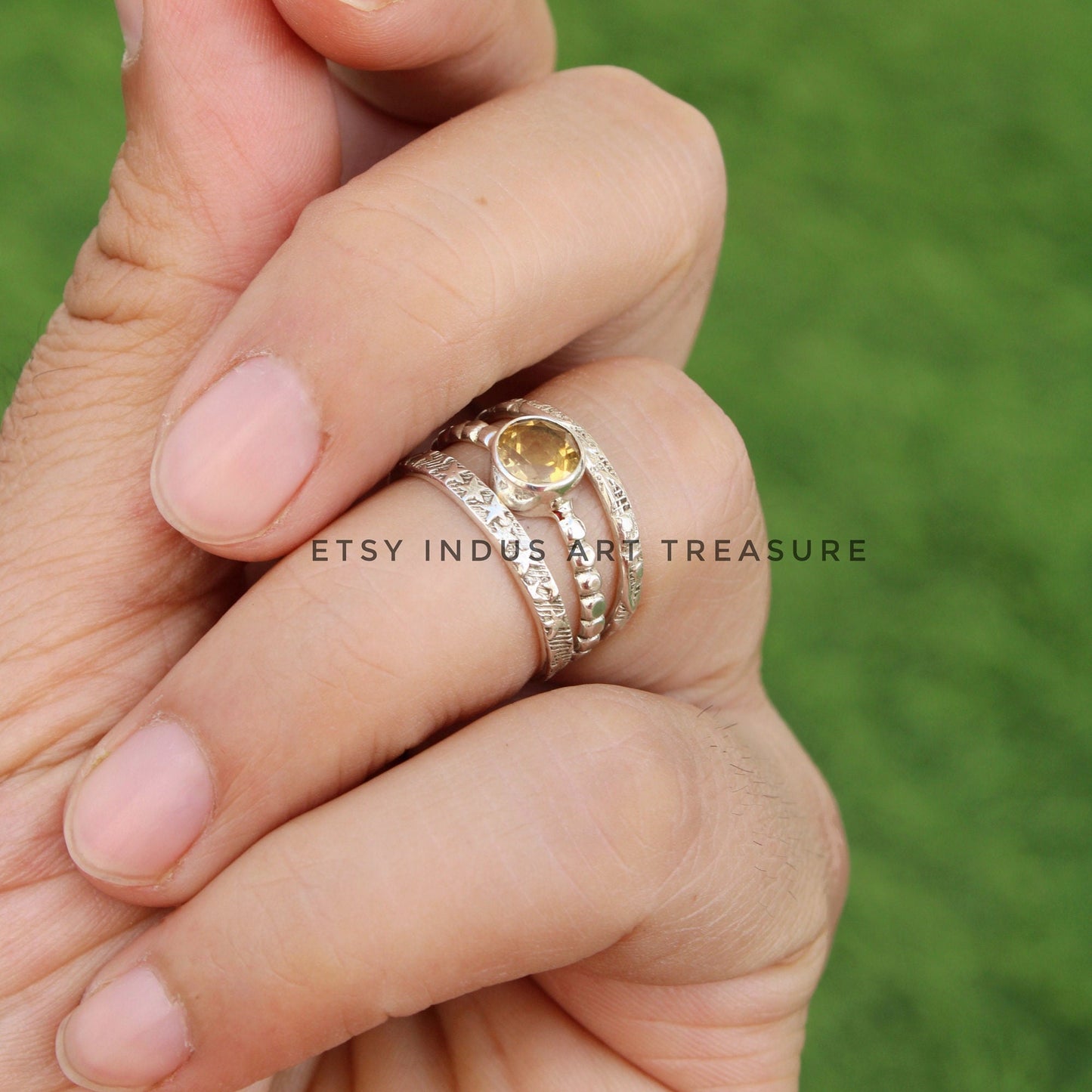 Citrine Stacking Ring Set