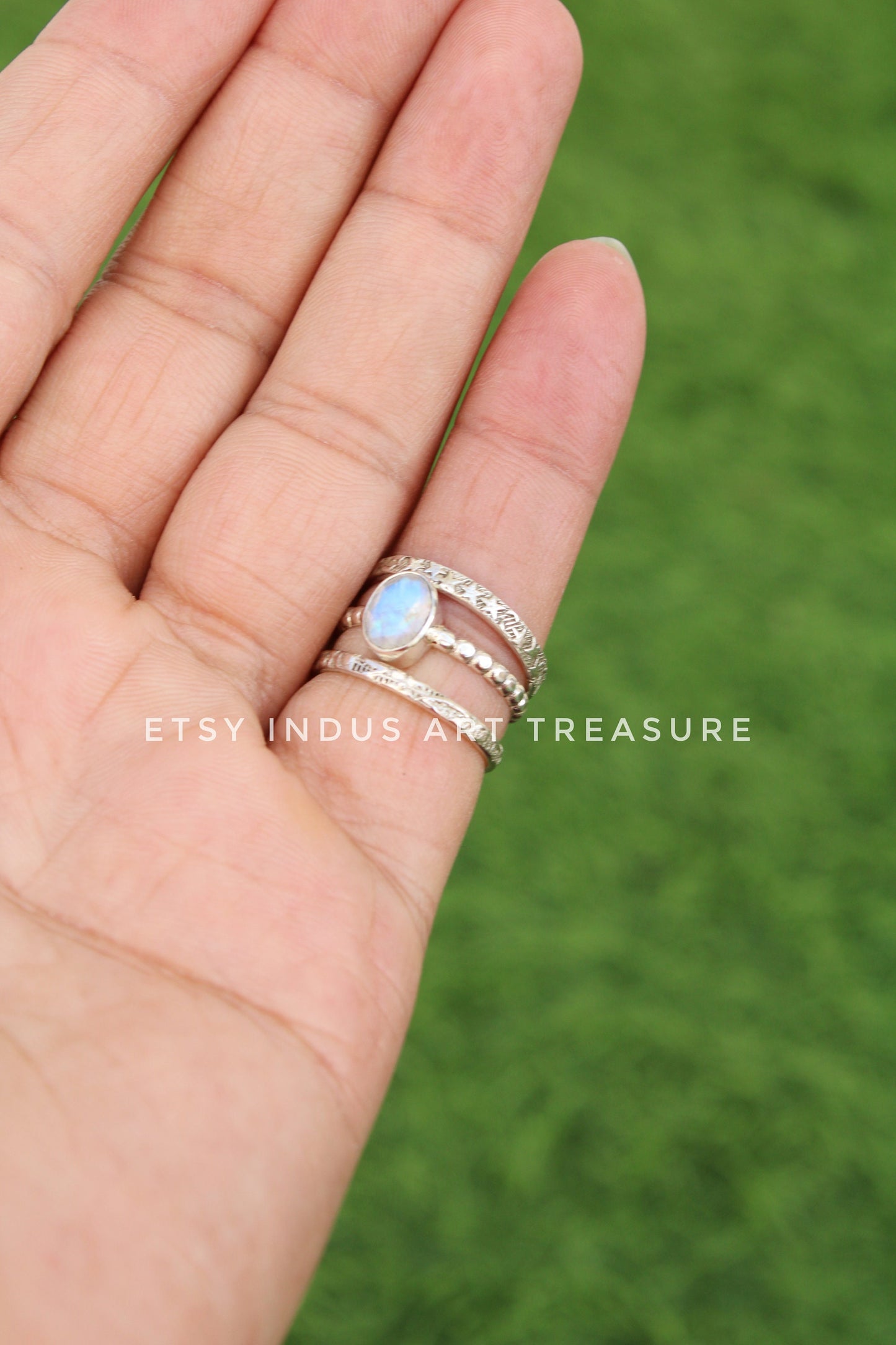 Moonstone Stacking Ring Set