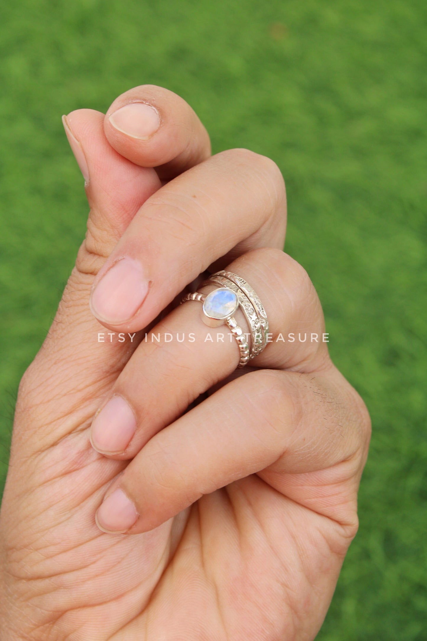 Moonstone Stacking Ring Set